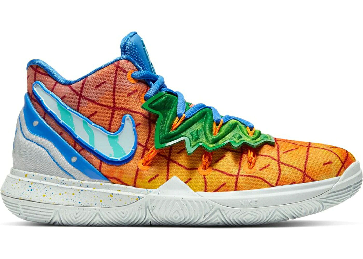 ナイキ カイリー スポンジボブ 橙 オレンジ 緑 グリーン 青色 ブルー ジュニア キッズ NIKE KYRIE 5 SPONGEBOB PINEAPPLE HOUSE (GS) / ORANGE GREEN BLUE ベビー マタニティ スニーカー|スニケス