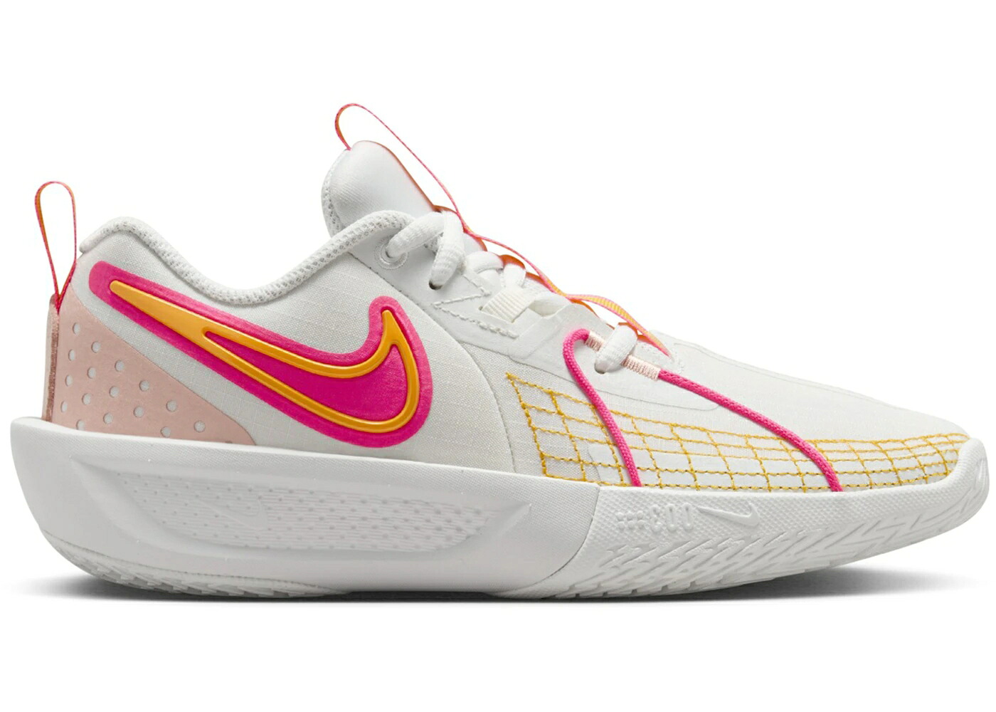 ナイキ ズーム 白色 ホワイト 橙 オレンジ ピンク ジュニア キッズ NIKE AIR ZOOM GT CUT 3 SUMMIT WHITE ARCTIC ORANGE (GS) / SUMMIT WHITE HYPER PINK ベビー マタニティ スニーカー｜スニケス