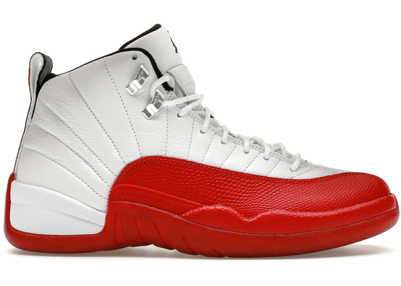 ナイキ ジョーダン 白色 ホワイト 黒色 ブラック 赤 レッド スニーカー メンズ JORDAN 12 RETRO CHERRY (2023) / WHITE BLACK VARSITY RED