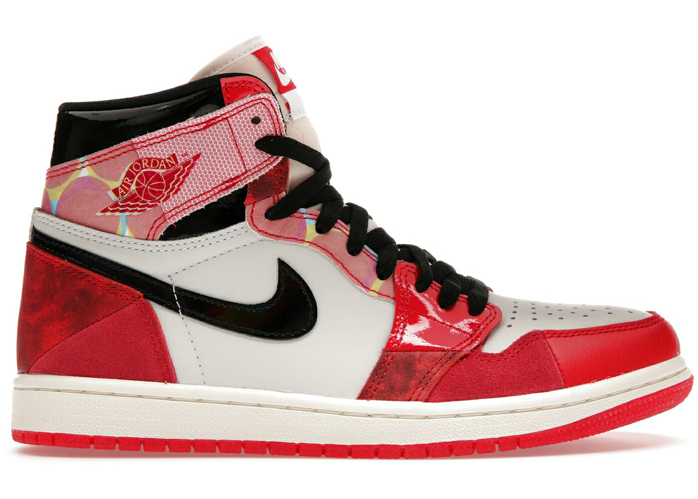 ナイキ ジョーダン 御機嫌 赤 赤いこと 黒いこと 黒いこと 白いこと 白いこと スニーカー メンズ JORDAN 1 RETRO HIGH OG SPIDER-MAN ACROSS THE SPIDER-VERSE / UNIVERSITY RED BLACK WHITE