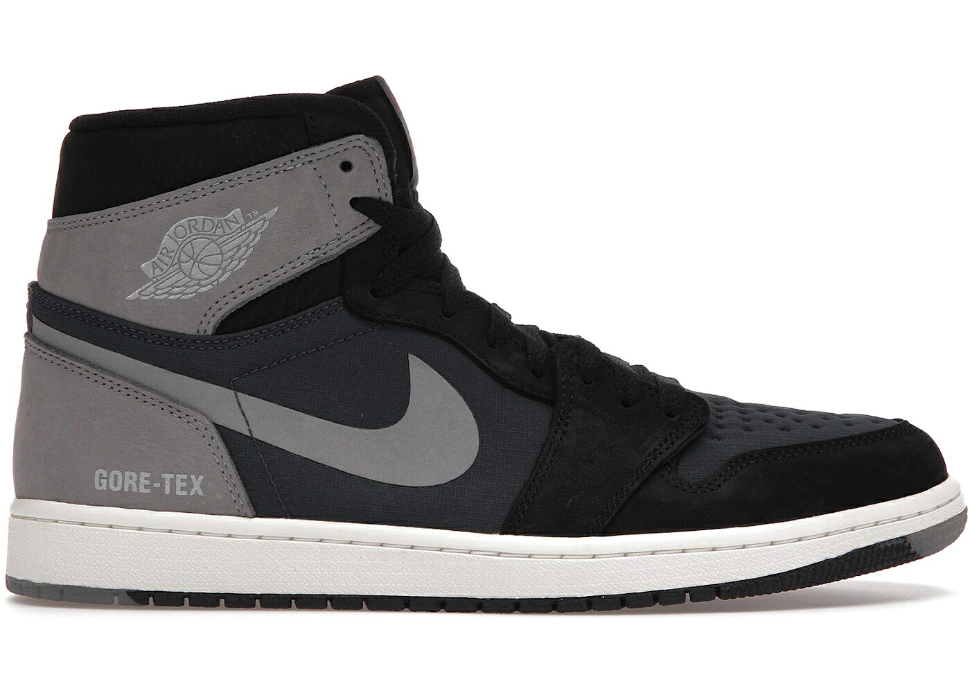 ナイキ ジョーダン ハイ エレメント ゴアテックス 黒色 ブラック 灰色 グレー 赤 レッド スニーカー メンズ JORDAN 1 RETRO HIGH ELEMENT GORE-TEX BLACK PARTICLE GREY / BLACK CHILE RED PARTICLE GREY|スニケス