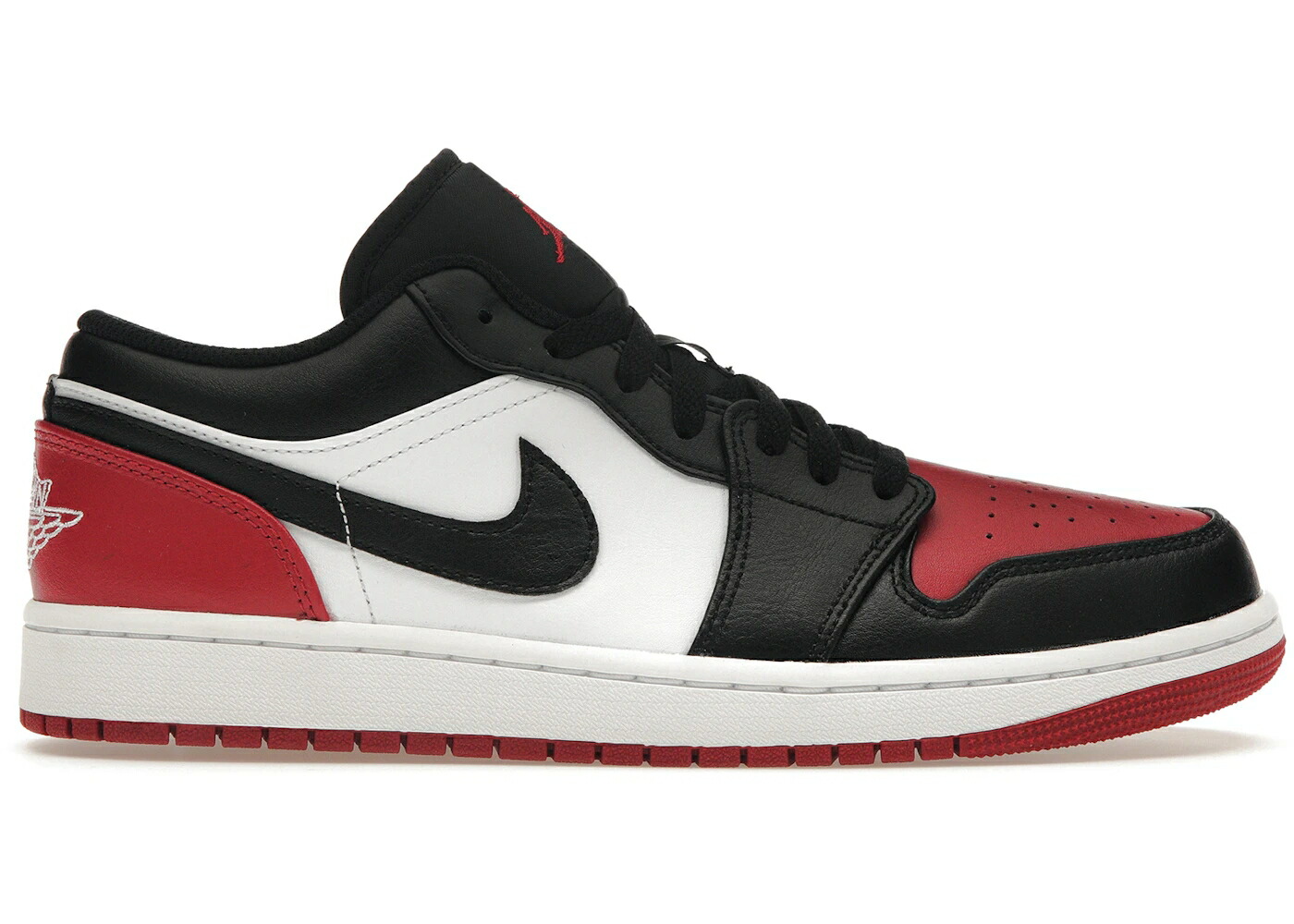 ナイキ ジョーダン 白色 ホワイト 赤 レッド 黒色 ブラック 2.0 スニーカー メンズ JORDAN 1 LOW BRED TOE / WHITE VARSITY RED WHITE BLACK