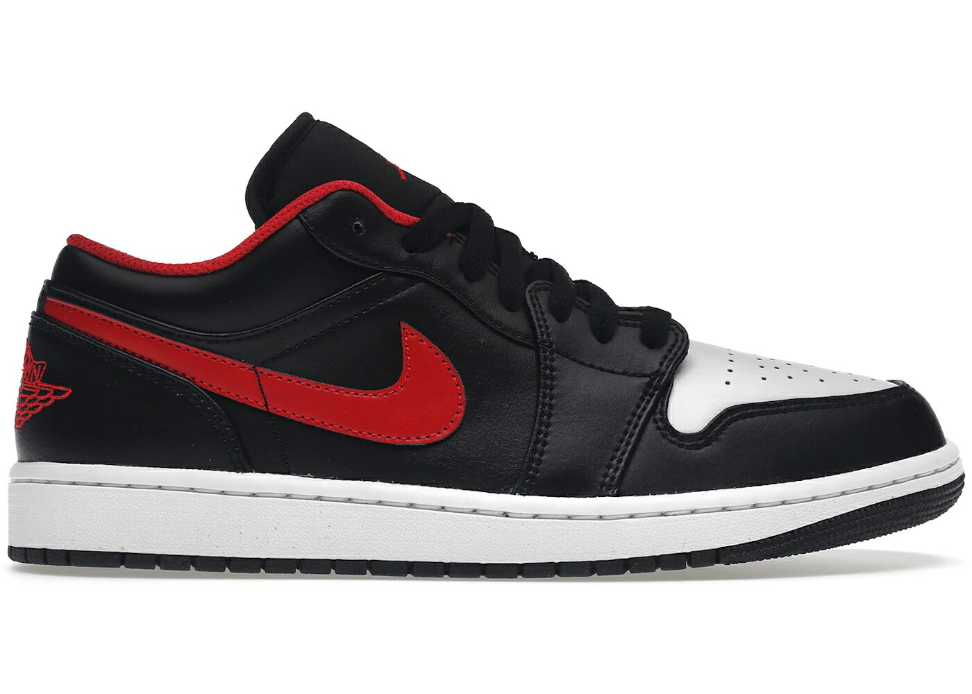 ナイキ ジョーダン 白色 ホワイト 黒色 ブラック ファイア 赤 レッド スニーカー メンズ JORDAN 1 LOW WHITE TOE / BLACK FIRE RED WHITE