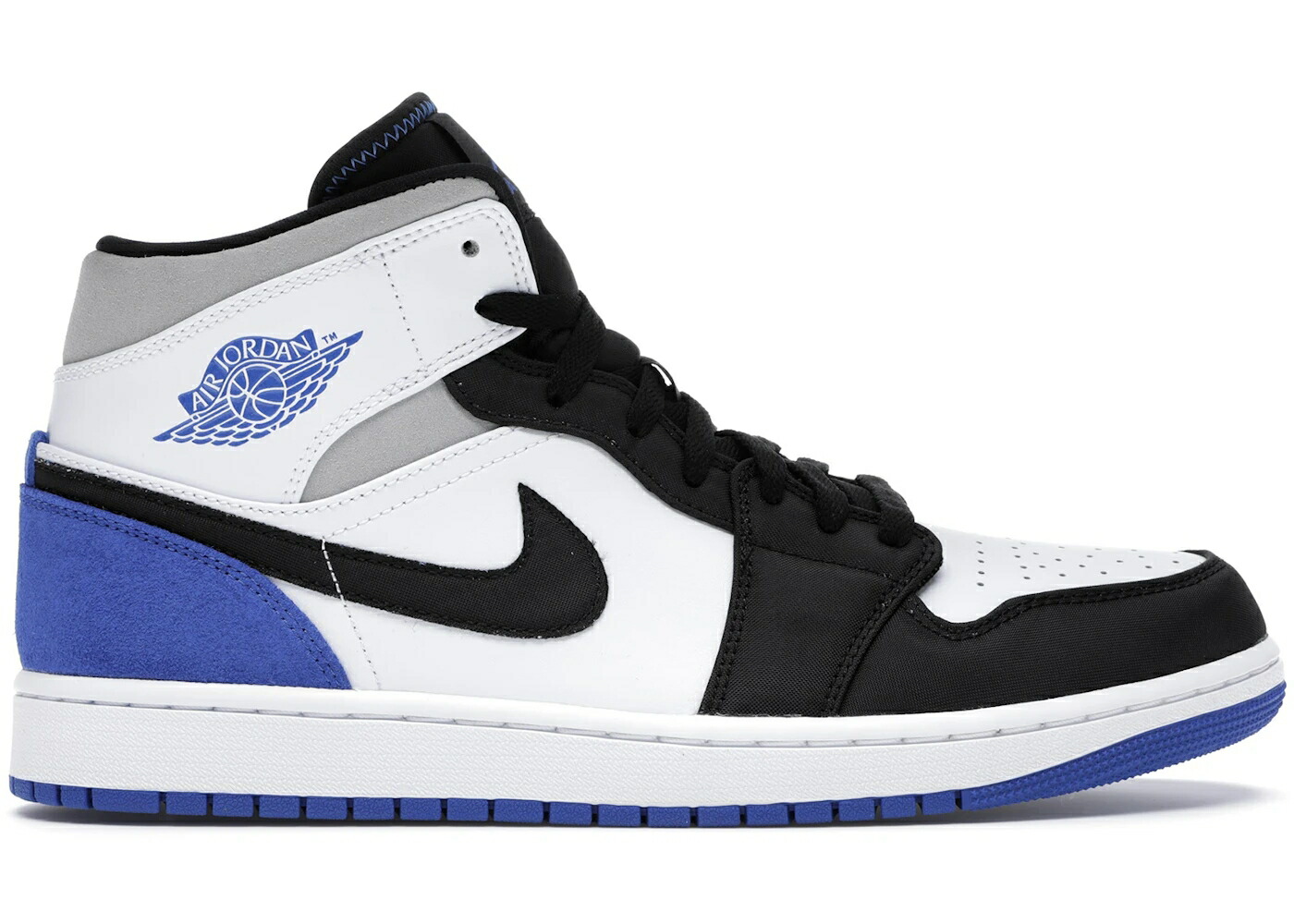 ナイキ ジョーダン ミッド 黒色 ブラック 白色 ホワイト スニーカー メンズ JORDAN 1 MID SE ROYAL BLACK TOE / WHITE BLACK LIGHT SOLAR FLARE|スニケス
