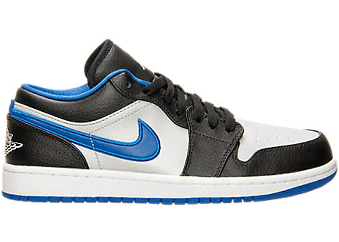 ナイキ ジョーダン 黒色 ブラック ゲーム プラチナム 白色 ホワイト ゲームロイヤル 青 ブルー スニーカー メンズ JORDAN 1 LOW BLACK GAME ROYAL METALLIC PLATINUM / BLACK WHITE GAME ROYAL METALLIC
