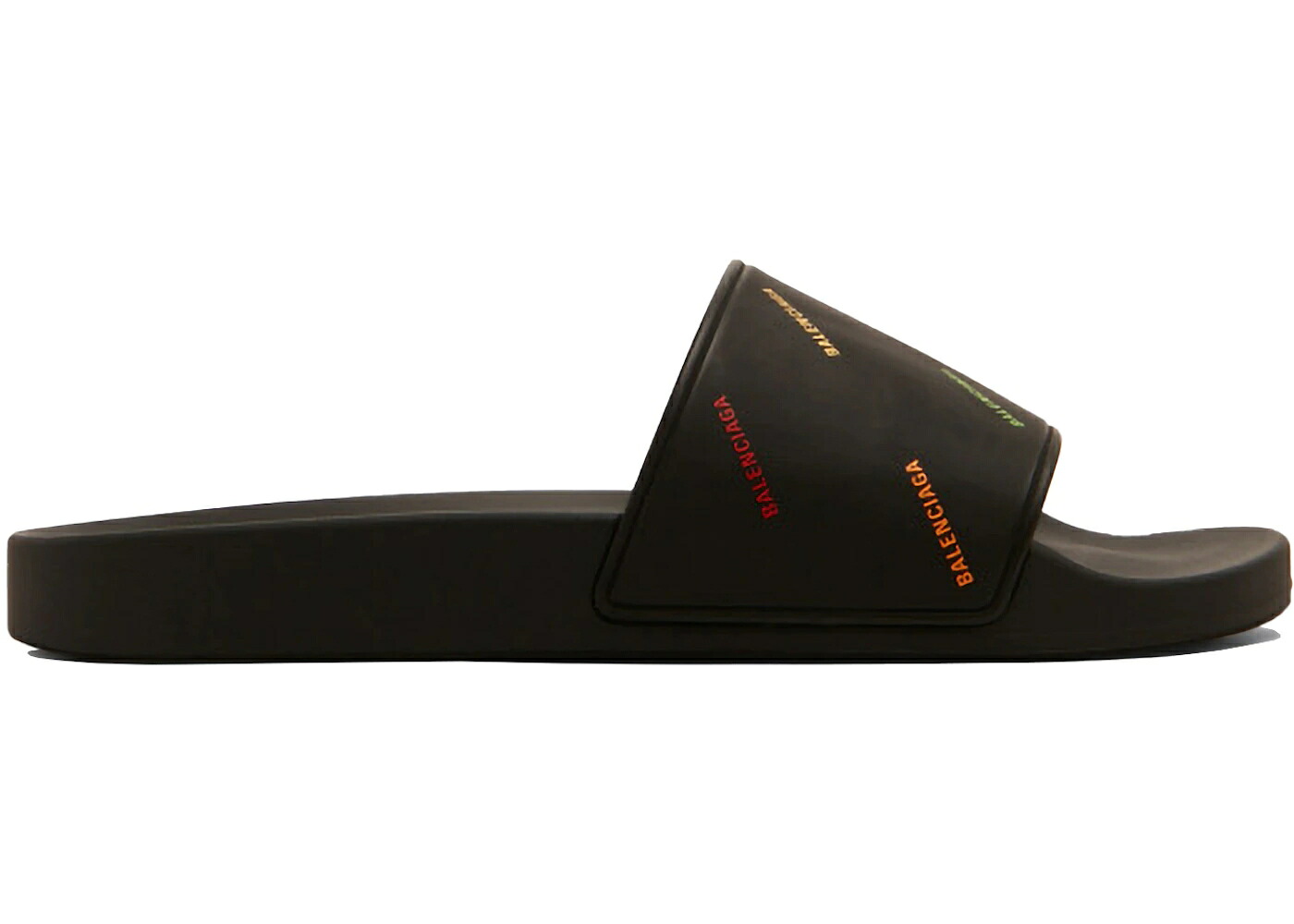 バレンシアガ スウィミングプール 黒いこと 黒いこと 白いこと 白いこと スニーカー メンズ BALENCIAGA PRIDE POOL SLIDES BLACK WHITE MULTI / BLACK WHITE MULTI