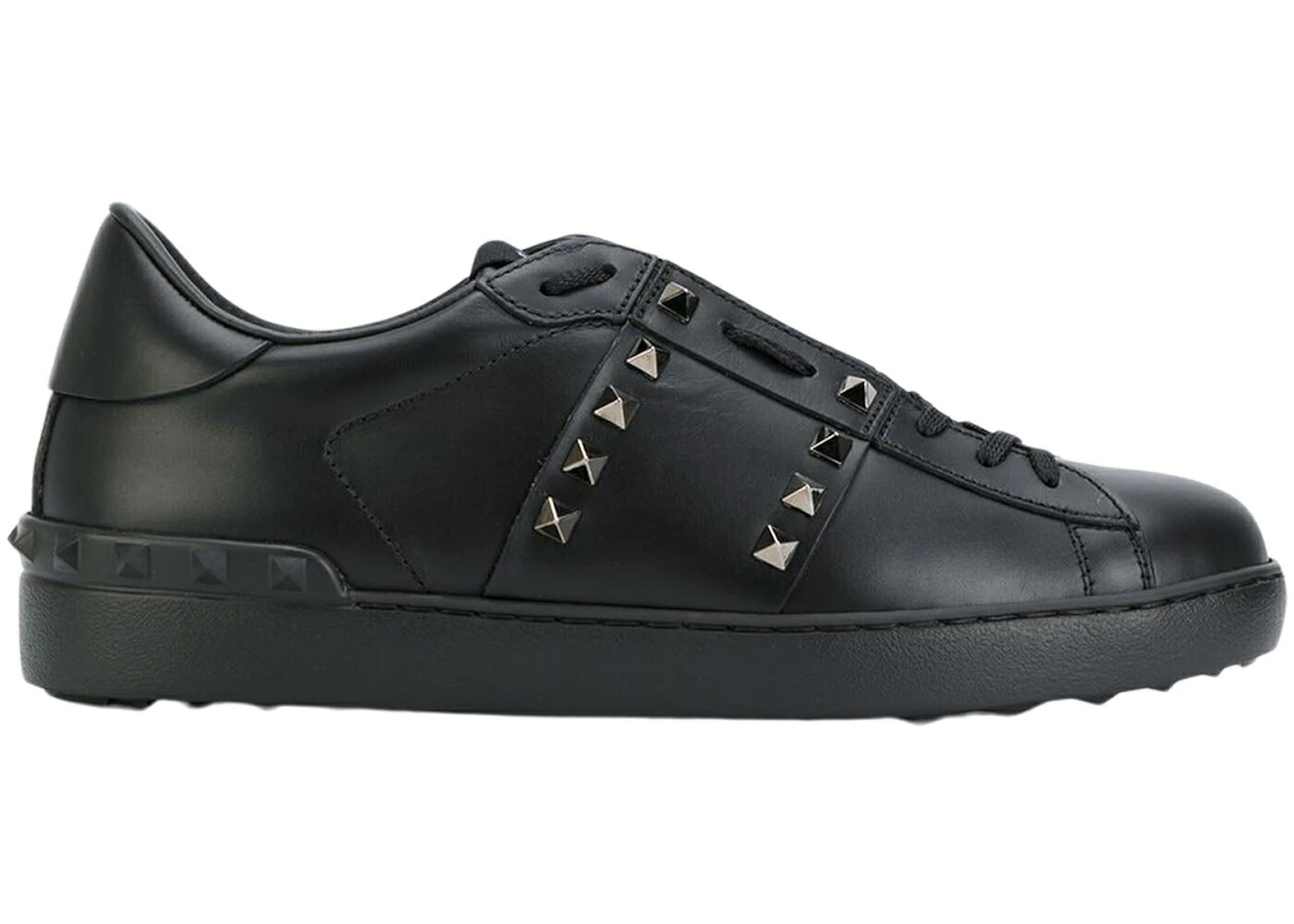 ヴァレンティノ 黒色 ブラック スニーカー メンズ VALENTINO GARAVANI ROCKSTUD UNTITLED BLACK RUTHENIUM-FINISH STUD / BLACK RUTHENIUM FINISH STUD