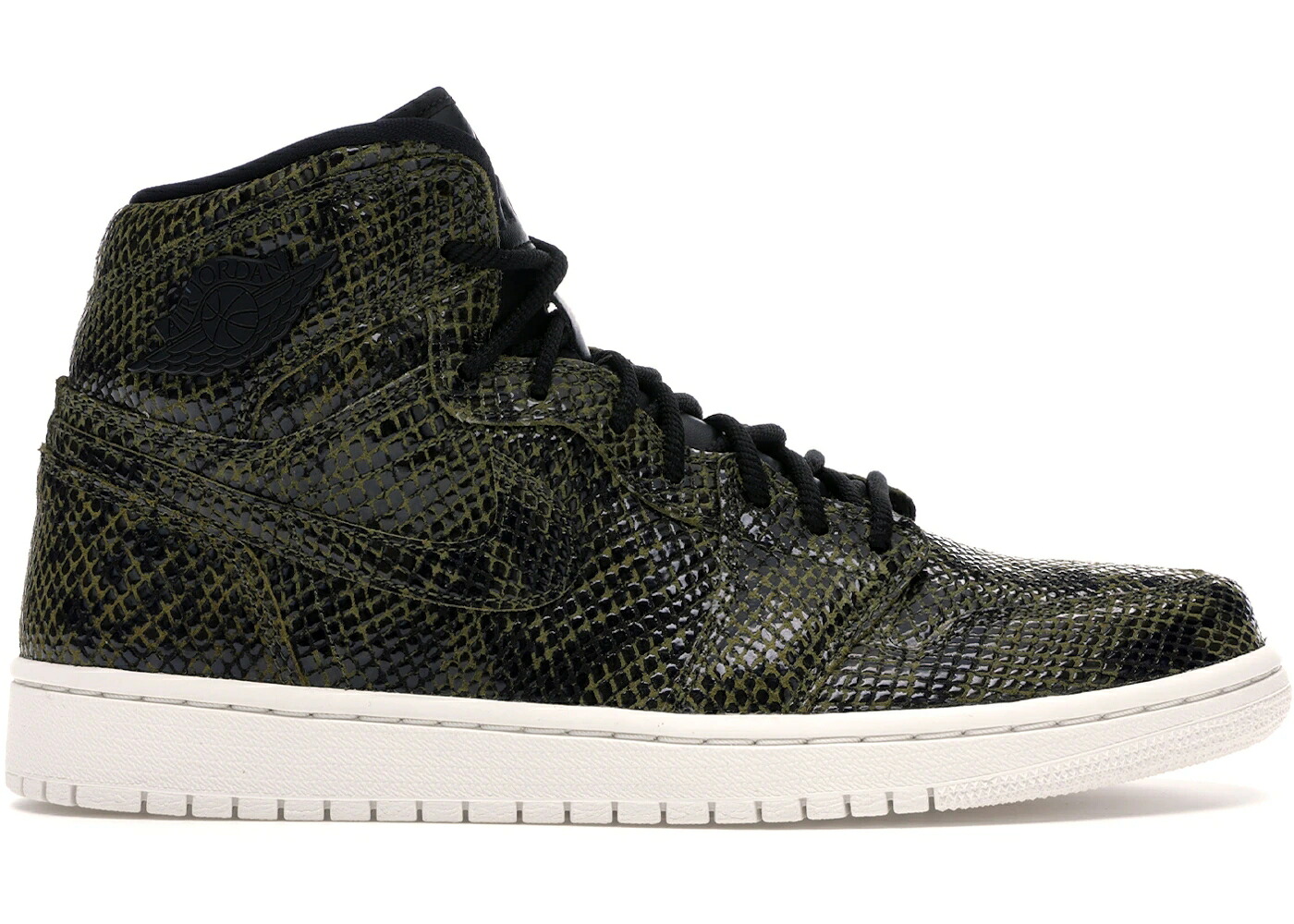 ナイキ ジョーダン ご機嫌 オリーブ 黒いこと 黒いこと WOMEN\u0027S スニーカー レディース JORDAN 1 RETRO HIGH SNAKESKIN (WOMEN\u0027S) / OLIVE CANVAS PHANTOM BLACK