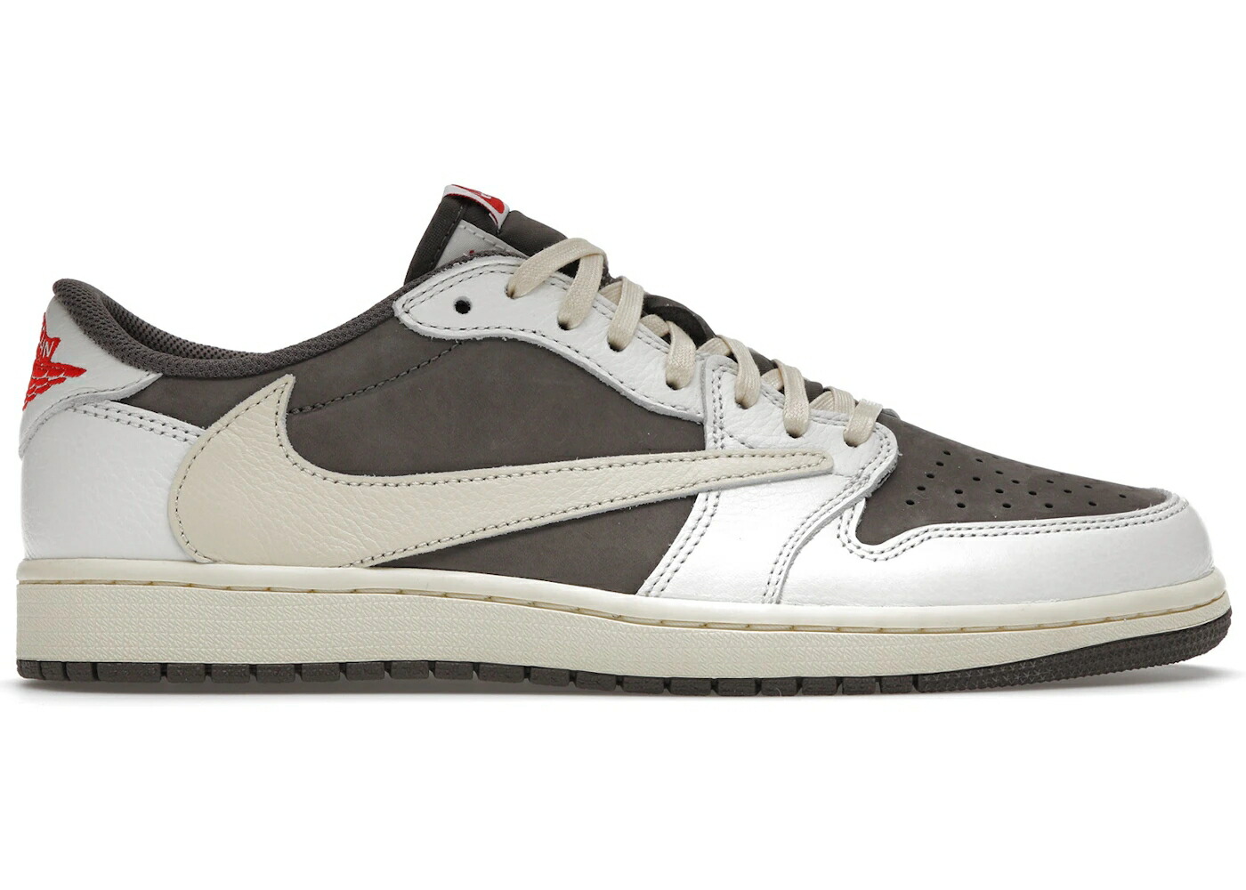 ナイキ ジョーダン 意趣晴らし 赤 赤いこと トラヴィススコット スニーカー メンズ JORDAN 1 RETRO LOW OG SP TRAVIS SCOTT REVERSE MOCHA / SAIL UNIVERSITY RED RIDGEROCK