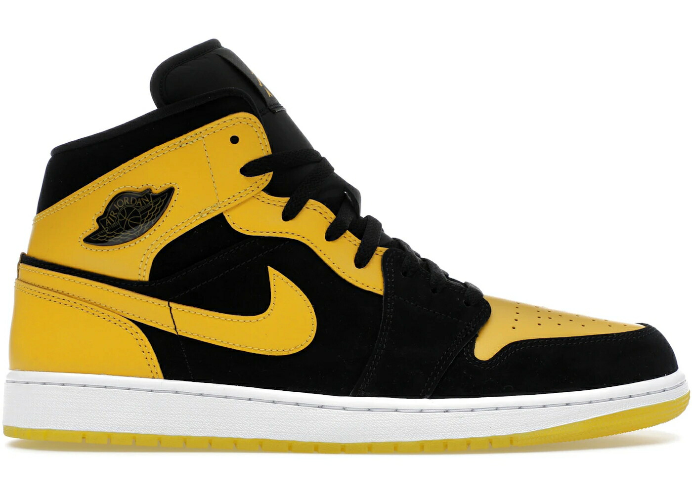 ナイキ ジョーダン ミッド 黒色 ブラック 白色 ホワイト スニーカー メンズ JORDAN 1 MID NEW LOVE (2025) / BLACK VARSITY MAIZE WHITE
