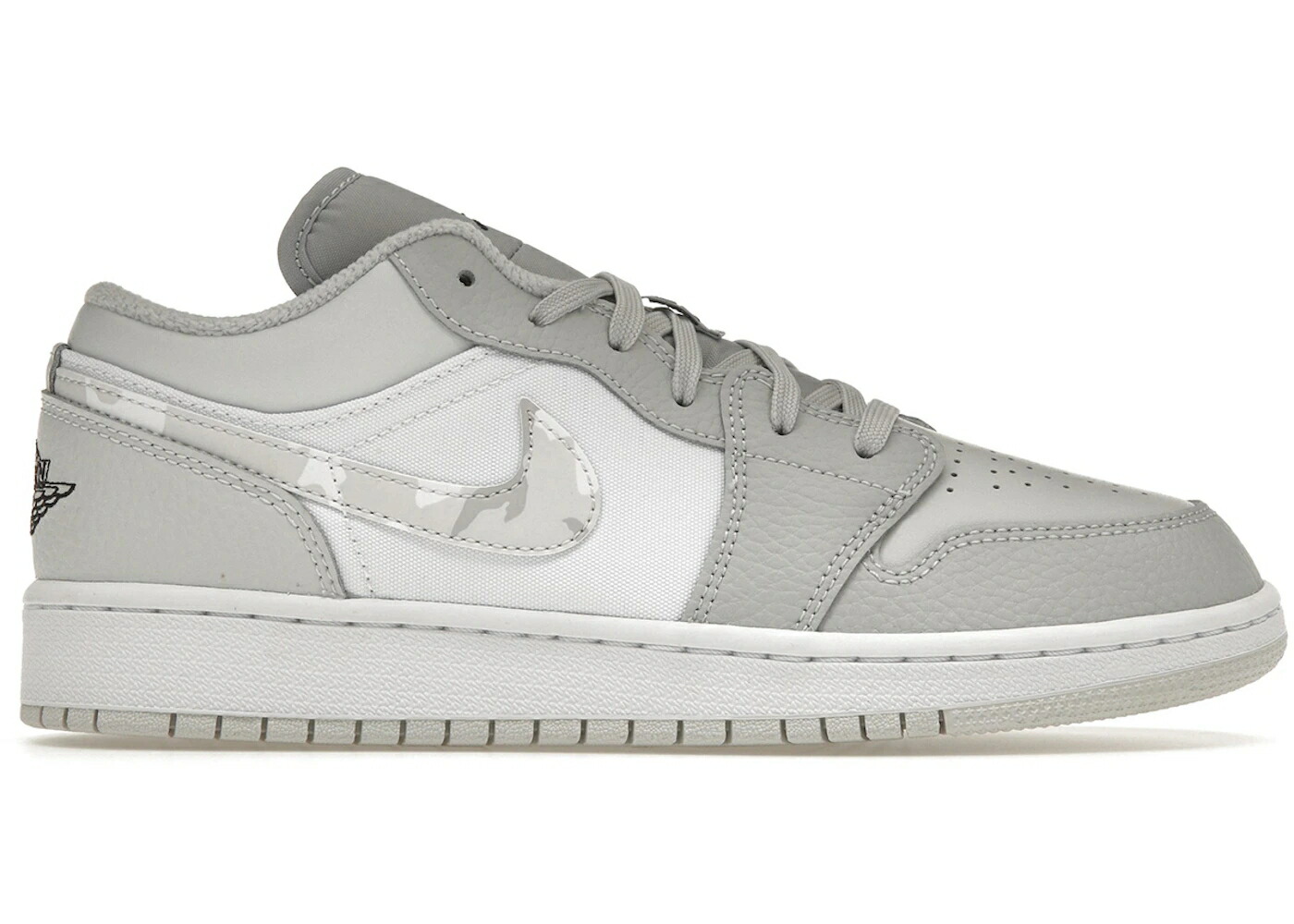 ナイキ ジョーダン 白いこと 白いこと 間鴨柄 薄墨色 薄墨色 御坊っちゃん キッズ JORDAN 1 LOW WHITE CAMO (GS) / WHITE PHOTON DUST GREY FOG もの言う花 マタニティ スニーカー
