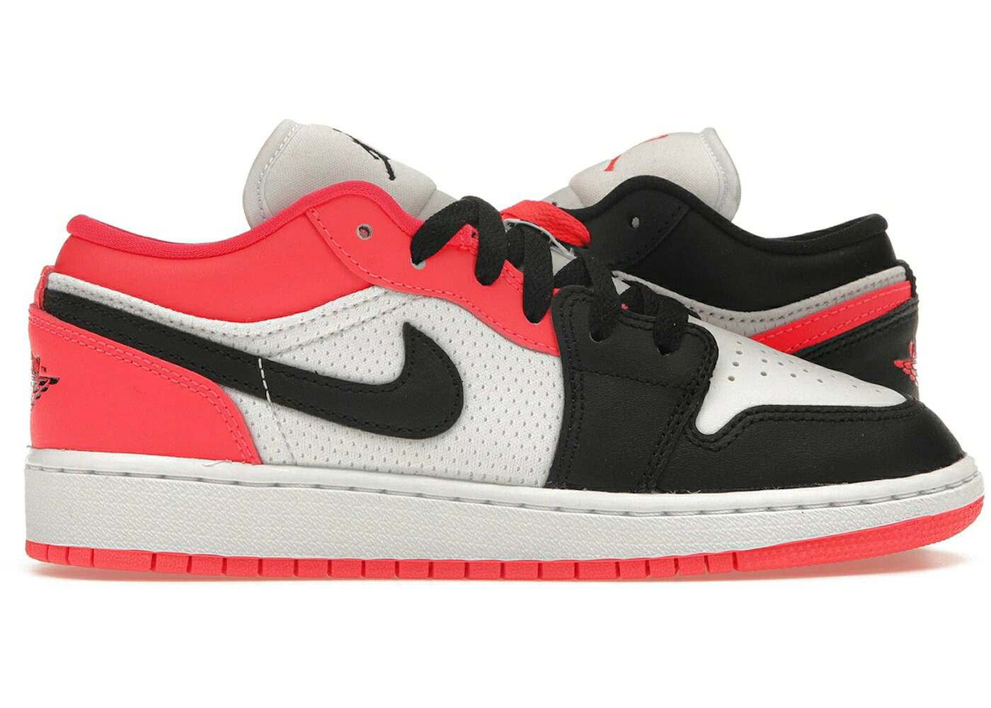 ナイキ ジョーダン 白色 ホワイト 黒色 ブラック ジュニア キッズ JORDAN 1 LOW SE MISMATCHED INFRARED (GS) / INFRARED 23 WHITE BLACK ベビー マタニティ スニーカー