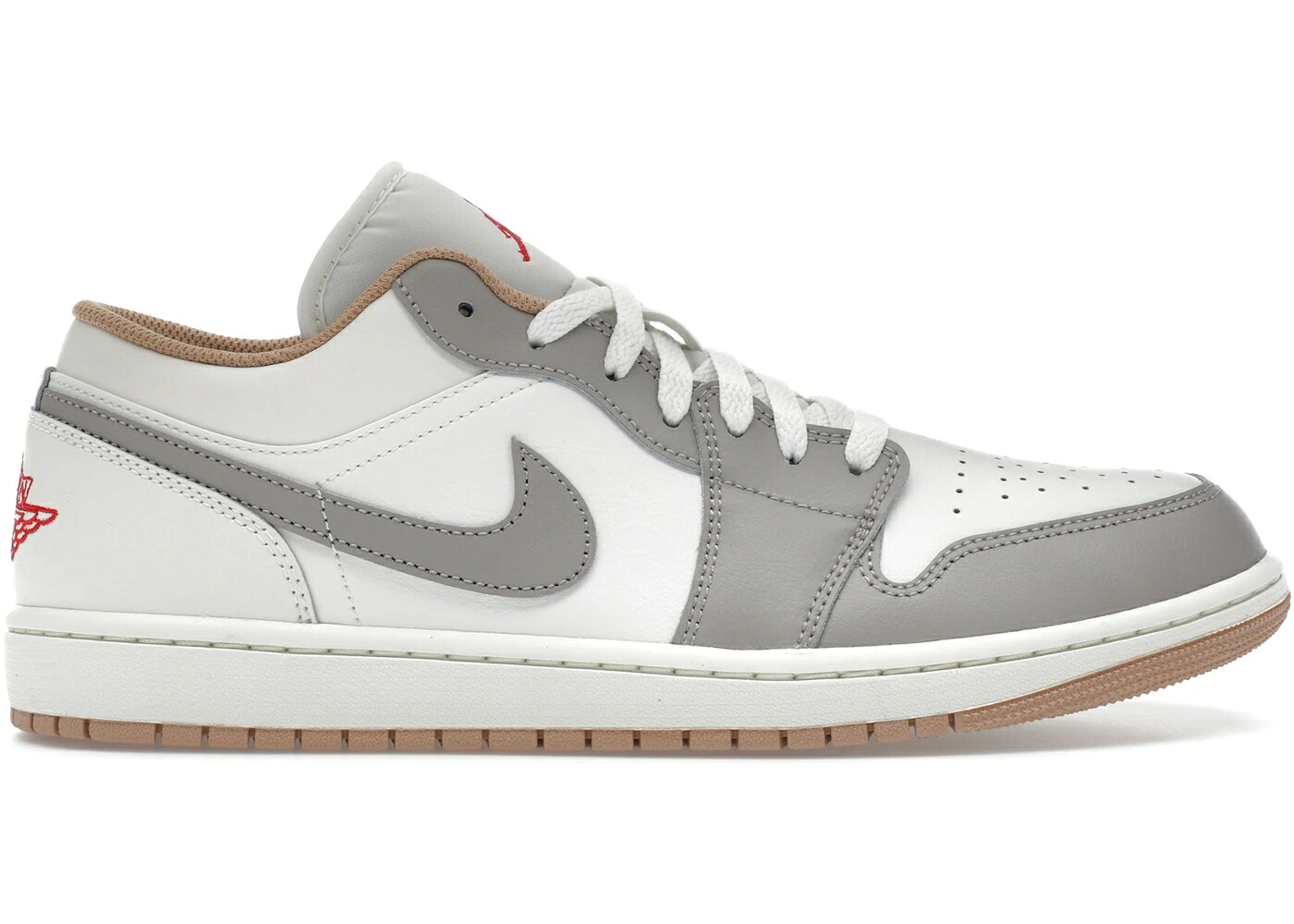ナイキ ジョーダン 単科大学 薄墨色 薄墨色 火の手 赤 赤いこと スニーカー メンズ JORDAN 1 LOW SAIL COLLEGE GREY RATTAN / SAIL COLLEGE GREY HEMP FIRE RED