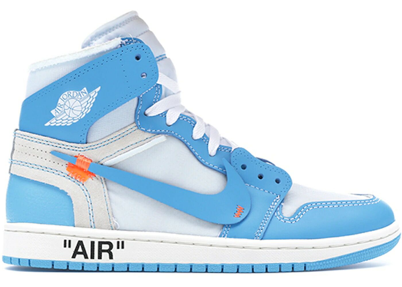 ナイキ ジョーダン ハイ オフホワイト 青色 ブルー 白色 ホワイト スニーカー メンズ JORDAN 1 RETRO HIGH OFF-WHITE UNIVERSITY BLUE / WHITE DARK POWDER BLUE CONE