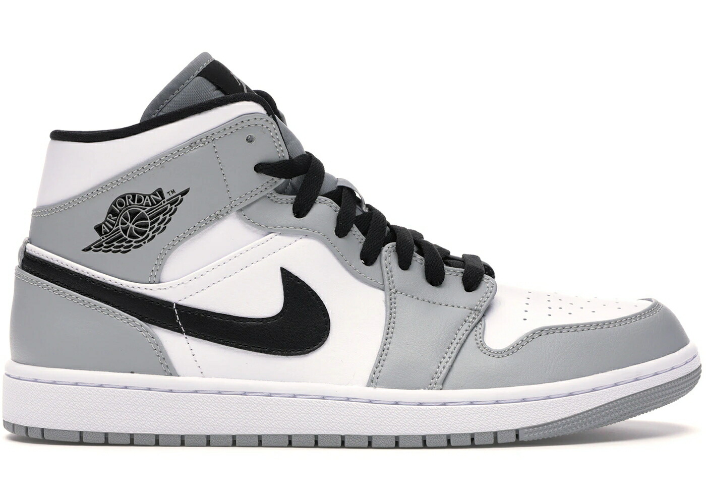 ナイキ ジョーダン ミッド 灰色 グレー 黒色 ブラック 白色 ホワイト スニーカー メンズ JORDAN 1 MID LIGHT SMOKE GREY / LIGHT SMOKE GREY BLACK WHITE