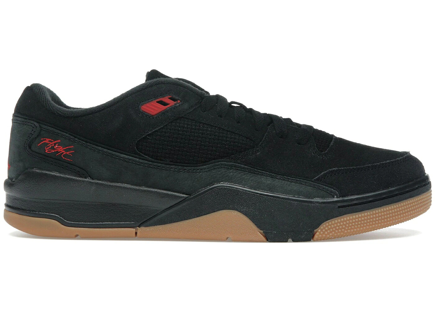ナイキ ジョーダン フライト コート 黒色 ブラック 赤 レッド スニーカー メンズ JORDAN FLIGHT COURT BLACK RED / BLACK RED GUM