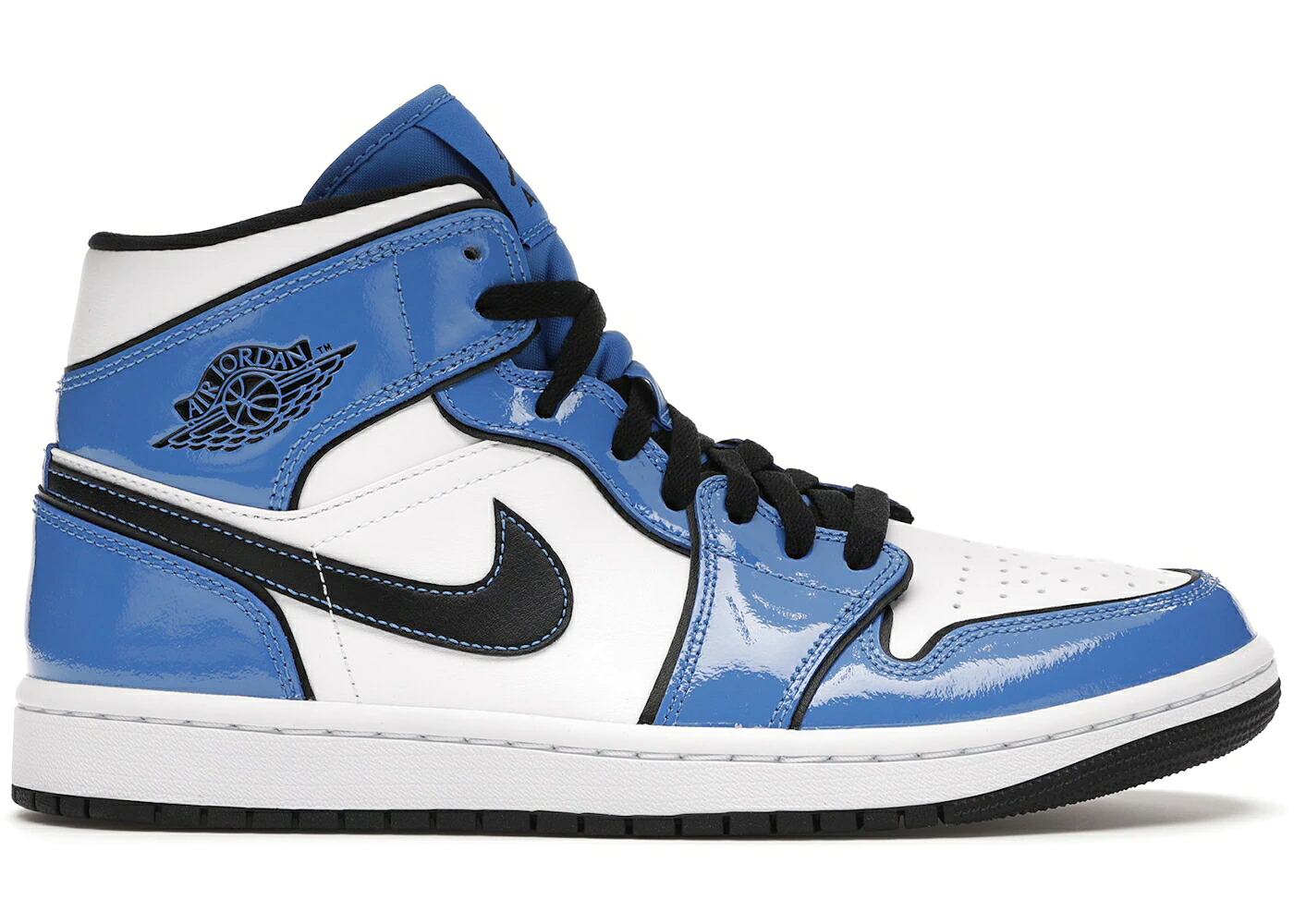 ナイキ ジョーダン ミッド 青味 青み 黒いこと 黒いこと 白いこと 白いこと スニーカー メンズ JORDAN 1 MID SIGNAL BLUE / SIGNAL BLUE BLACK WHITE
