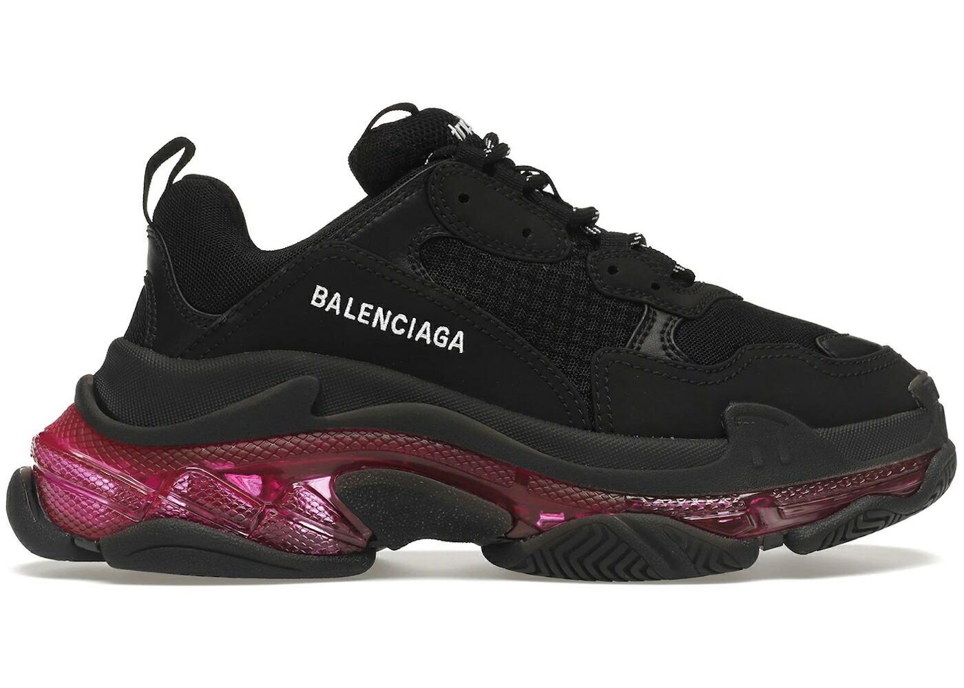 バレンシアガ ピンク 黒色 ブラック WOMEN スニーカー レディース BALENCIAGA TRIPLE S CLEAR SOLE NEON PINK (WOMEN) / BLACK PINK