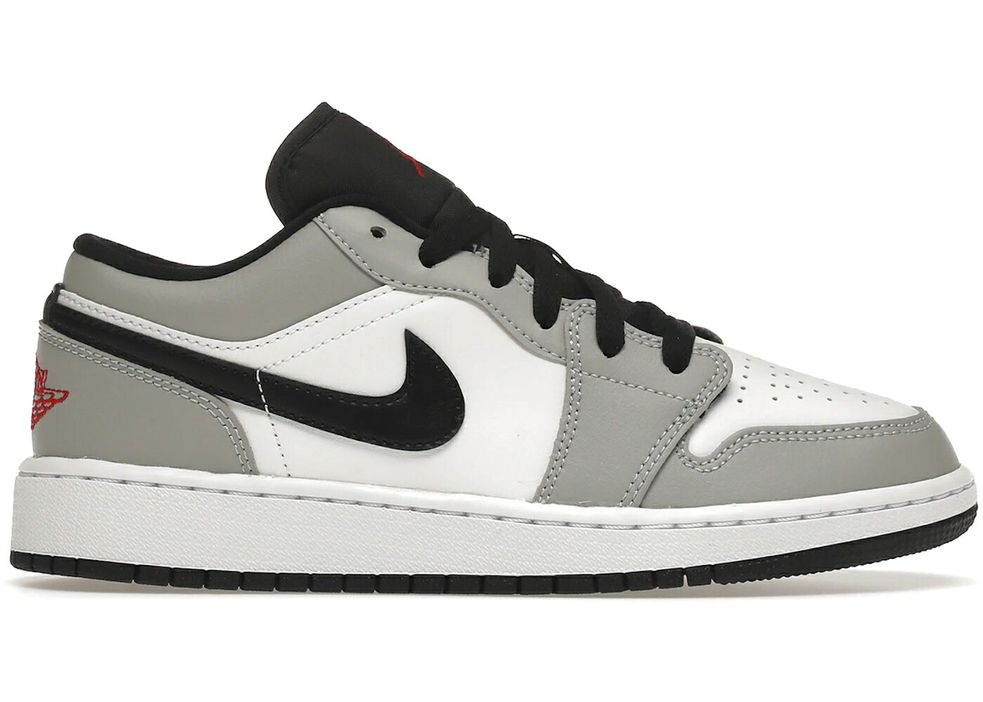 ナイキ ジョーダン 灰色 グレー 赤 レッド 白色 ホワイト ジュニア キッズ JORDAN 1 LOW LIGHT SMOKE GREY (GS) / LIGHT SMOKE GREY GYM RED WHITE ベビー マタニティ スニーカー｜スニケス