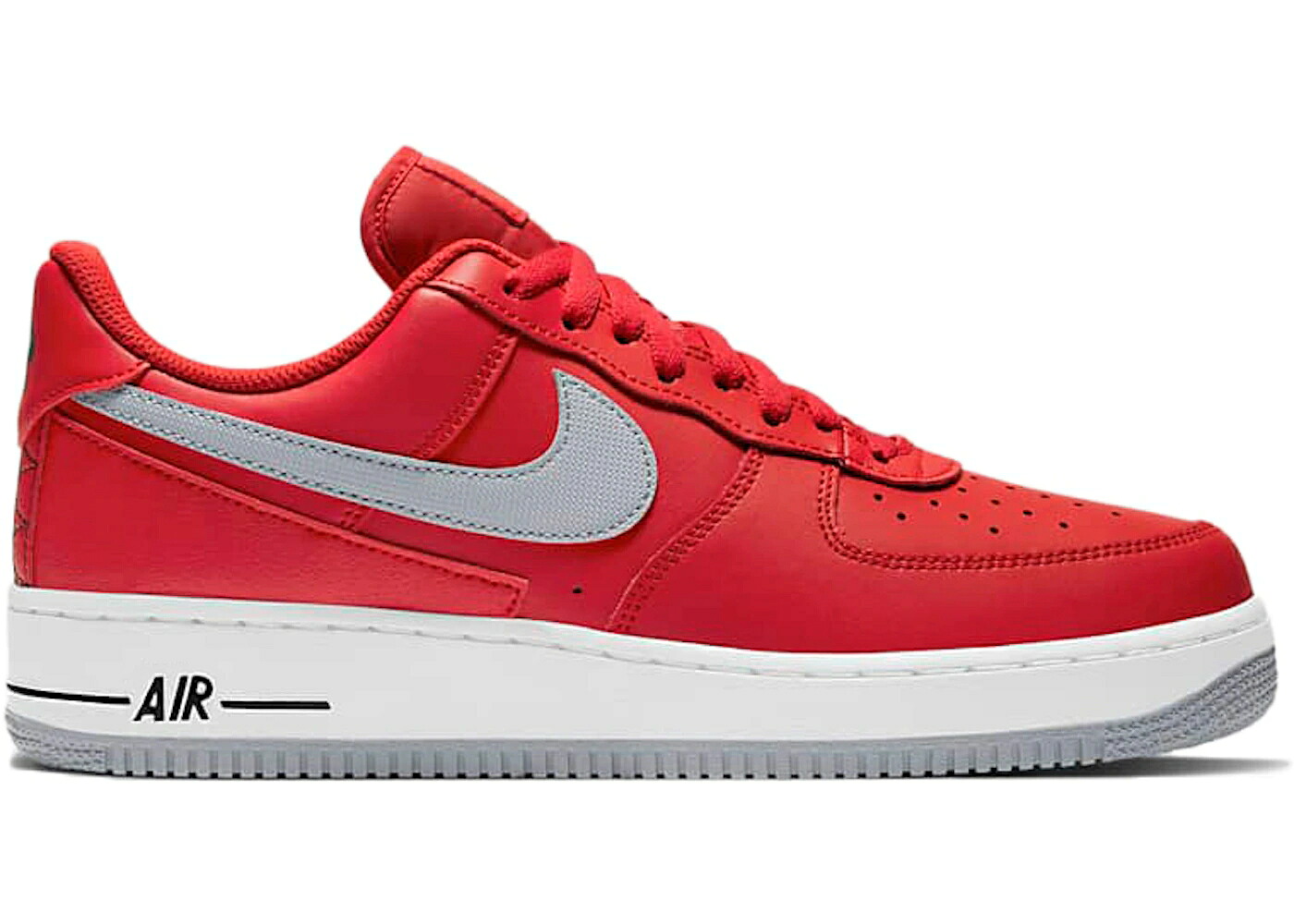 ナイキ 赤 レッド 黒色 ブラック 白色 ホワイト エアフォース スニーカー メンズ NIKE AIR FORCE 1 LOW TECHNICAL STITCH UNIVERSITY RED / UNIVERSITY RED BLACK WHITE LIGHT｜スニケス