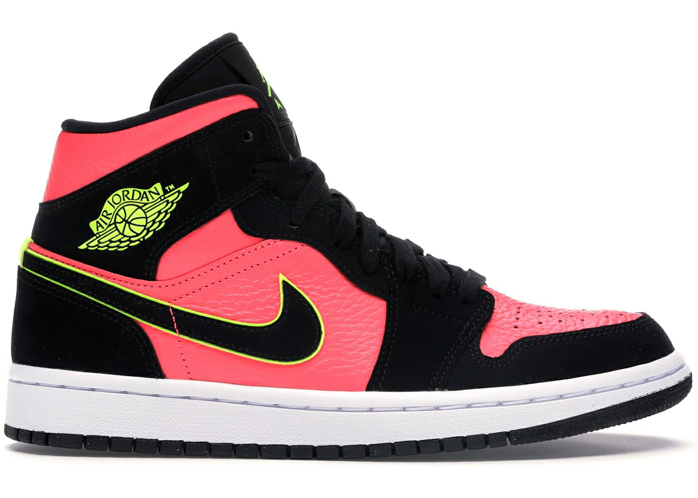 ナイキ ジョーダン ミッド 黒いこと 黒いこと 白いこと 白いこと WOMEN\u0027S スニーカー レディース JORDAN 1 MID BLACK HOT PUNCH (WOMEN\u0027S) / BLACK VOLT HOT PUNCH WHITE