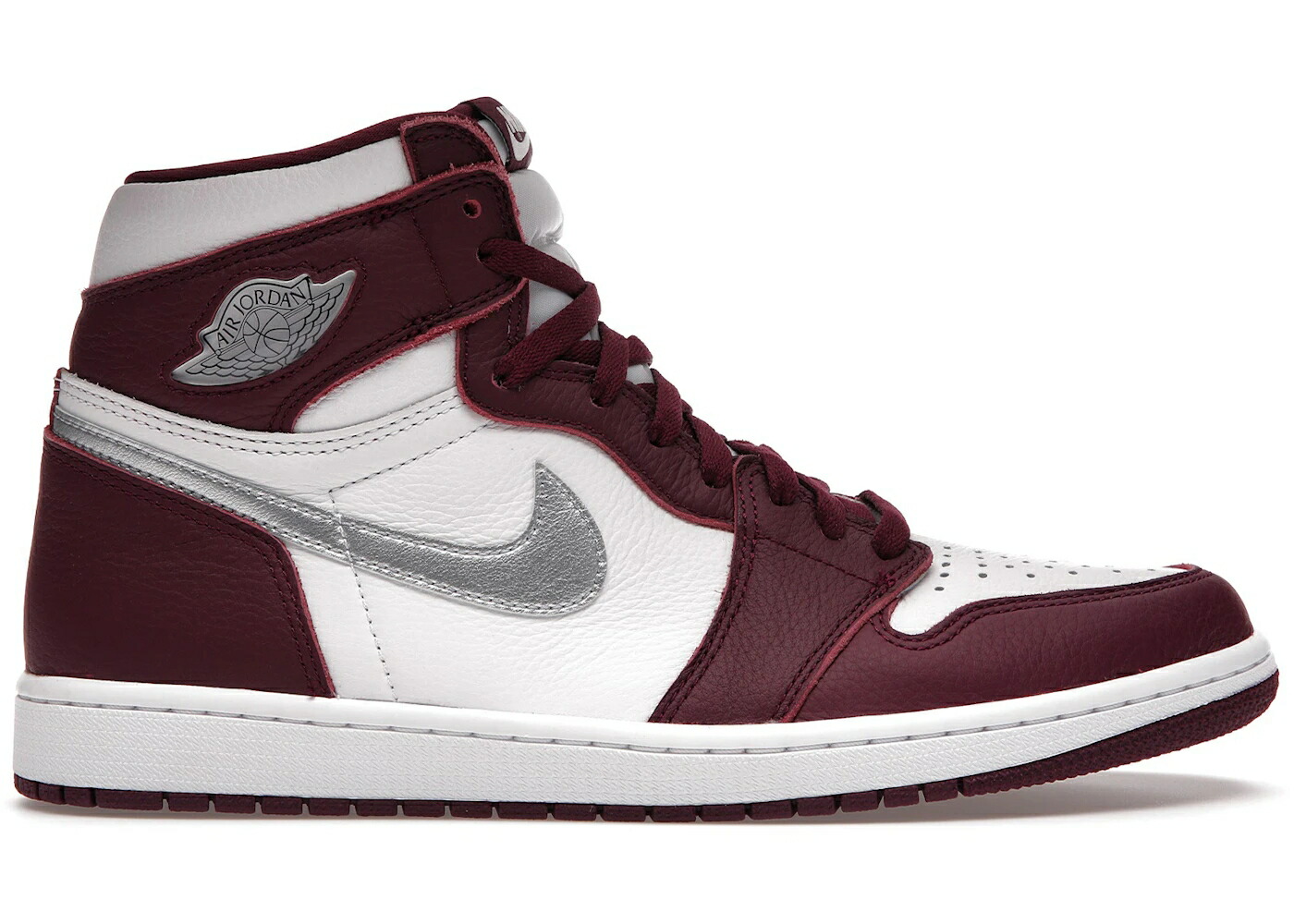 ナイキ ジョーダン ハイ 白色 ホワイト 銀色 シルバー スニーカー メンズ JORDAN 1 RETRO HIGH OG BORDEAUX / BORDEAUX WHITE METALLIC SILVER