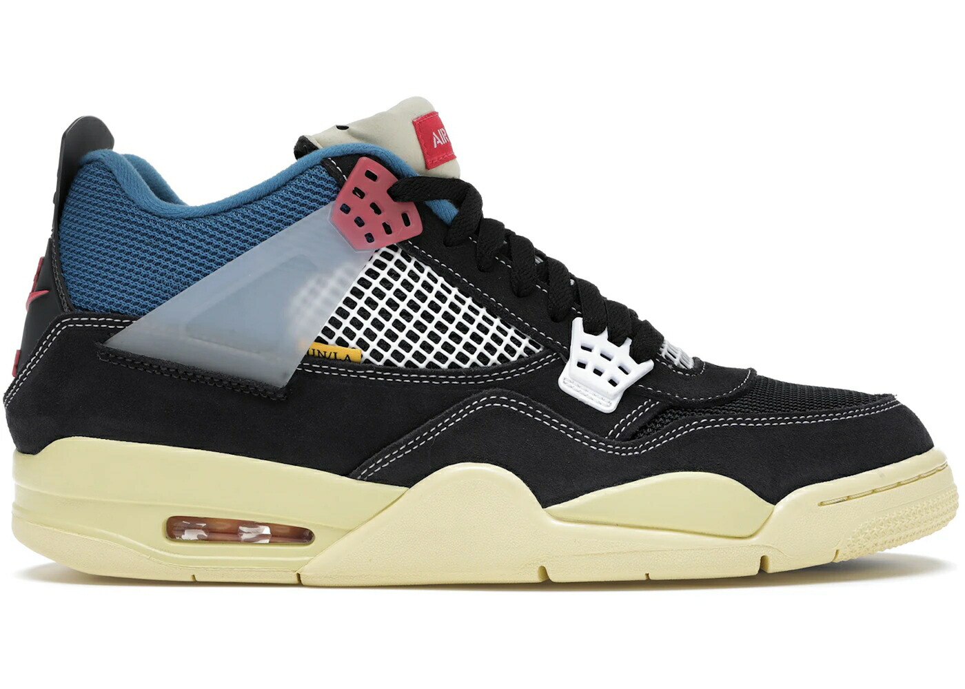 ナイキ ジョーダン ユニオン 青色 ブルー スニーカー メンズ JORDAN 4 RETRO UNION OFF NOIR / OFF NOIR BRIGADE BLUE DARK SMOKE