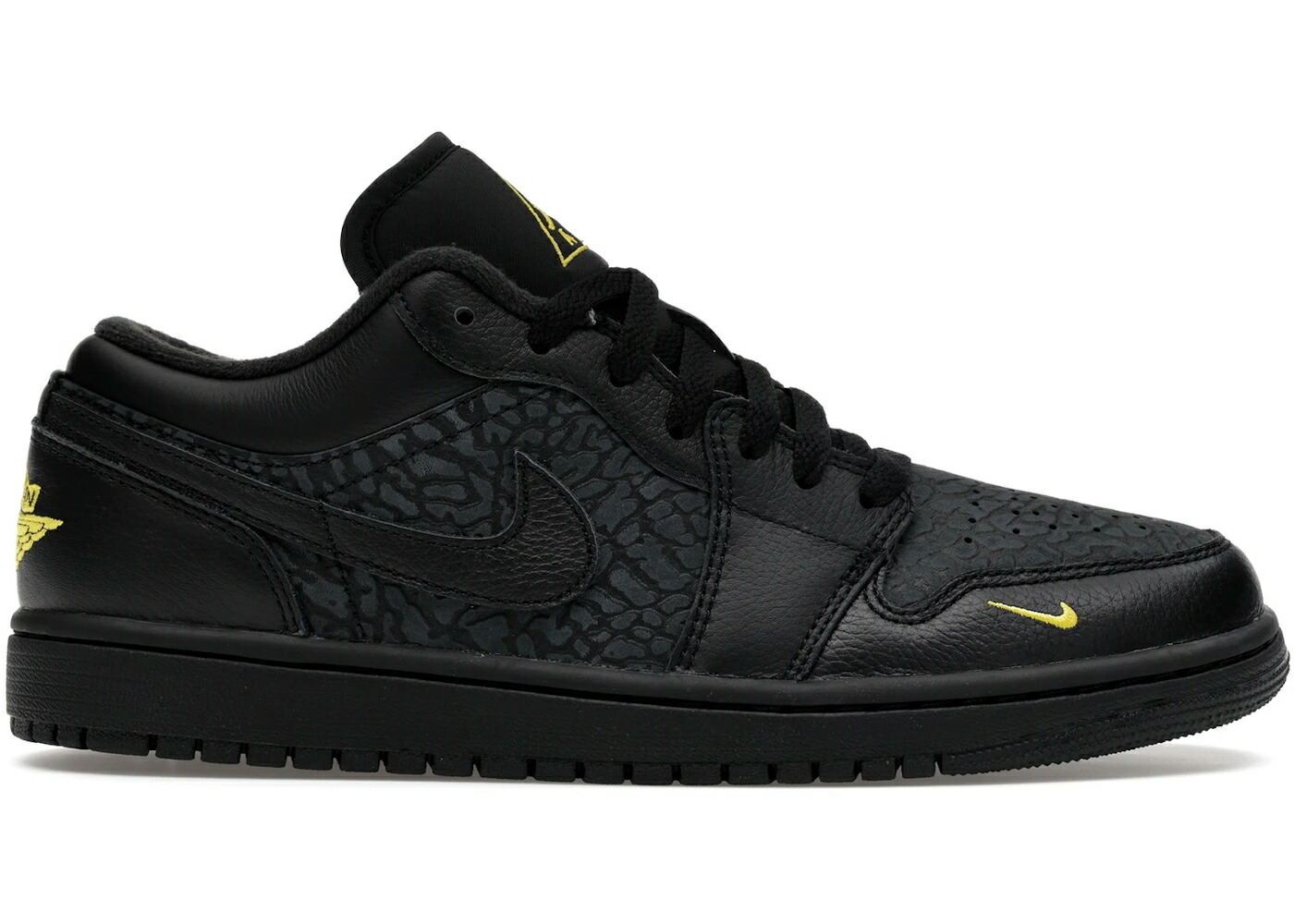 ナイキ ジョーダン 黒色 ブラック エレファント 黄色 イエロー スニーカー メンズ JORDAN 1 LOW BLACK ELEPHANT PRINT / BLACK ANTHRACITE TOUR YELLOW