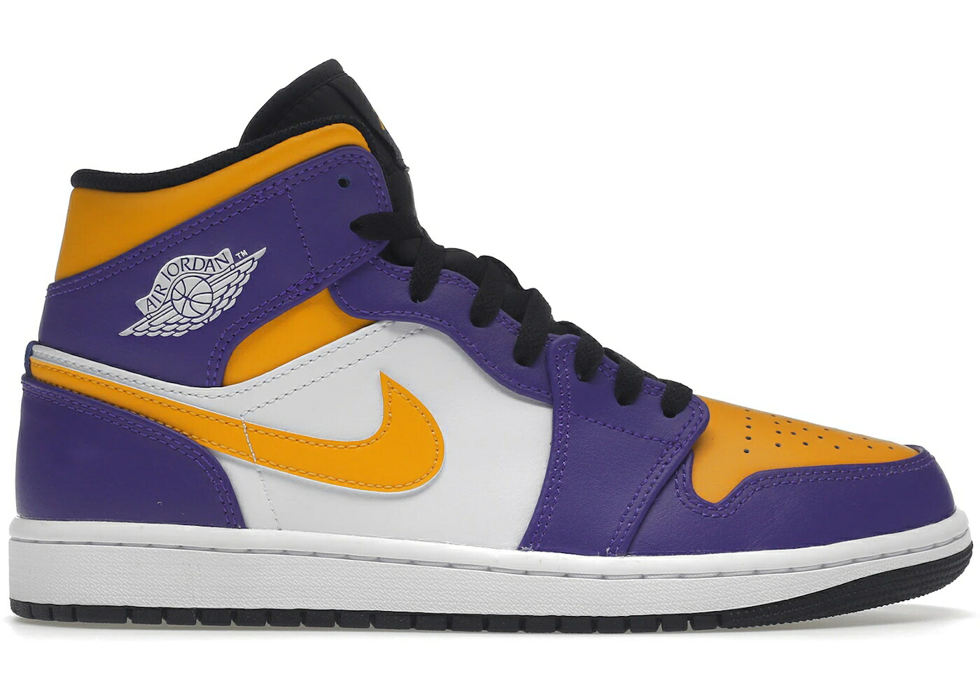 ナイキ ジョーダン ミッド レイカーズ 紫 パープル 白色 ホワイト 黄色 イエロー 黒色 ブラック スニーカー メンズ JORDAN 1 MID LAKERS (2022) / PURPLE WHITE YELLOW BLACK