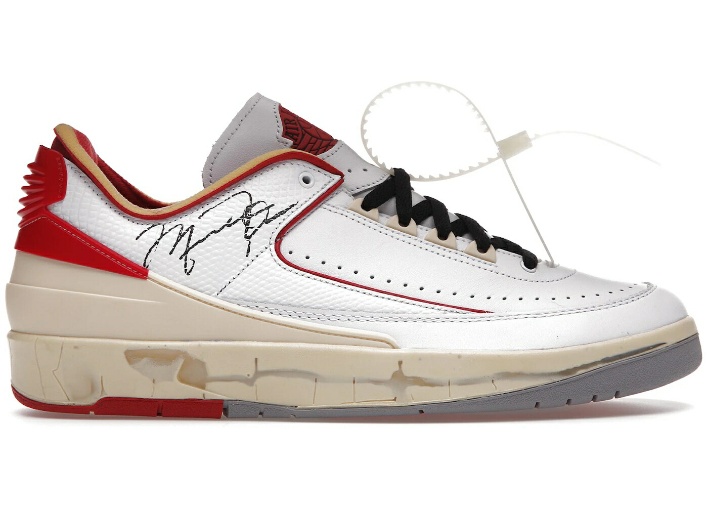 ナイキ ジョーダン オフホワイト 白色 ホワイト 赤 レッド 灰色 グレー スニーカー メンズ JORDAN 2 RETRO LOW SP OFF-WHITE WHITE RED / WHITE SAIL RED GREY