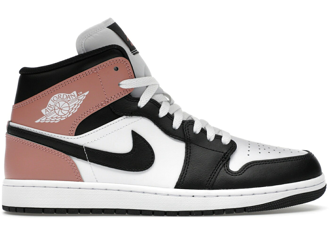 ナイキ ジョーダン ミッド 白色 ホワイト ピンク 黒色 ブラック スニーカー メンズ JORDAN 1 MID WHITE RUST PINK BLACK / WHITE RUST PINK BLACK