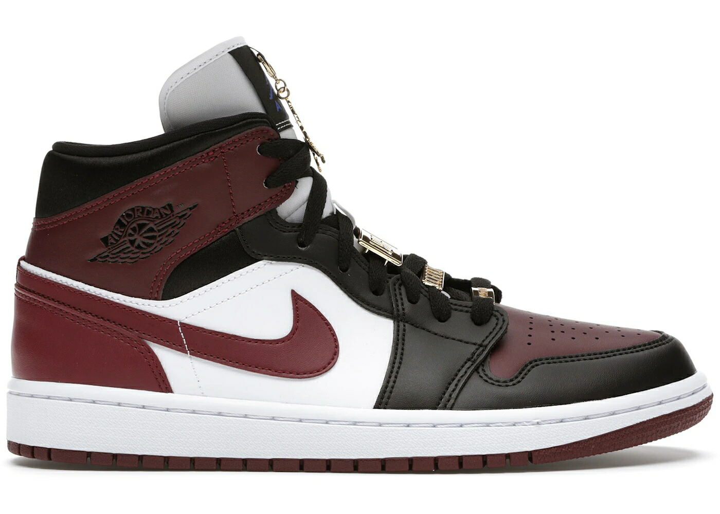 ナイキ ジョーダン ミッド 黒色 ブラック 白色 ホワイト WOMEN スニーカー レディース JORDAN 1 MID SE BLACK DARK BEETROOT (WOMEN) / BLACK DARK BEETROOT WHITE