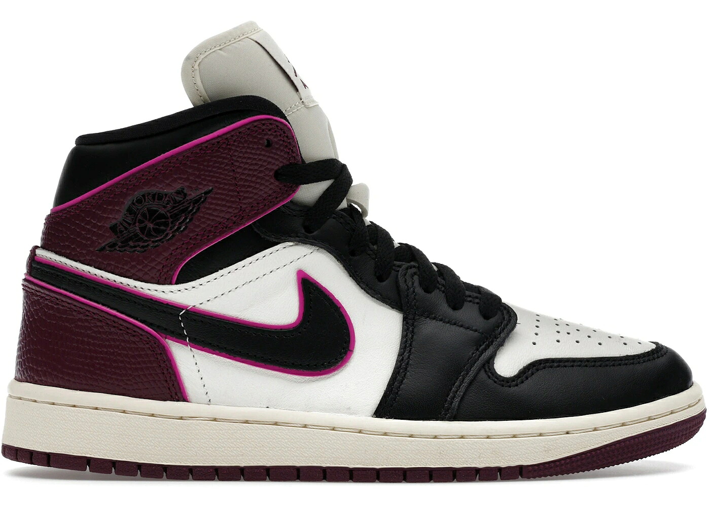 ナイキ ジョーダン ミッド サクラ色 黒いこと 黒いこと WOMEN\u0027S スニーカー レディース JORDAN 1 MID SE BORDEAUX (WOMEN\u0027S) / SAIL ACTIVE PINK BORDEAUX BLACK