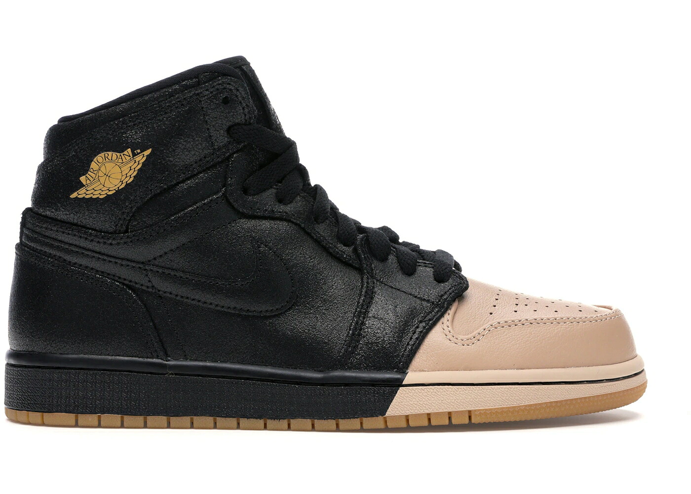 ナイキ ジョーダン ご機嫌 黒いこと 黒いこと ゴールド WOMEN\u0027S スニーカー レディース JORDAN 1 RETRO HIGH DIP-TOE BLACK (WOMEN\u0027S) / BLACK METALLIC GOLD VACHETTA TAN