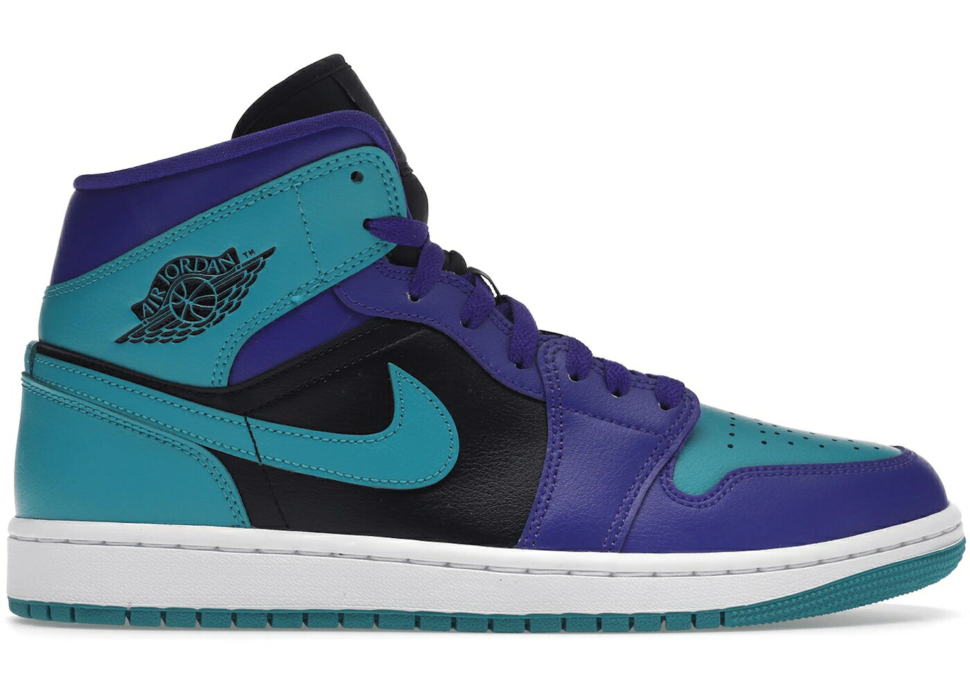 ナイキ ジョーダン ミッド 黒いこと 黒いこと 調和 コン吊りひも WOMEN\u0027S スニーカー レディース JORDAN 1 MID BLACK GRAPE (WOMEN\u0027S) / DARK CONCORD NEW EMERALD BLACK