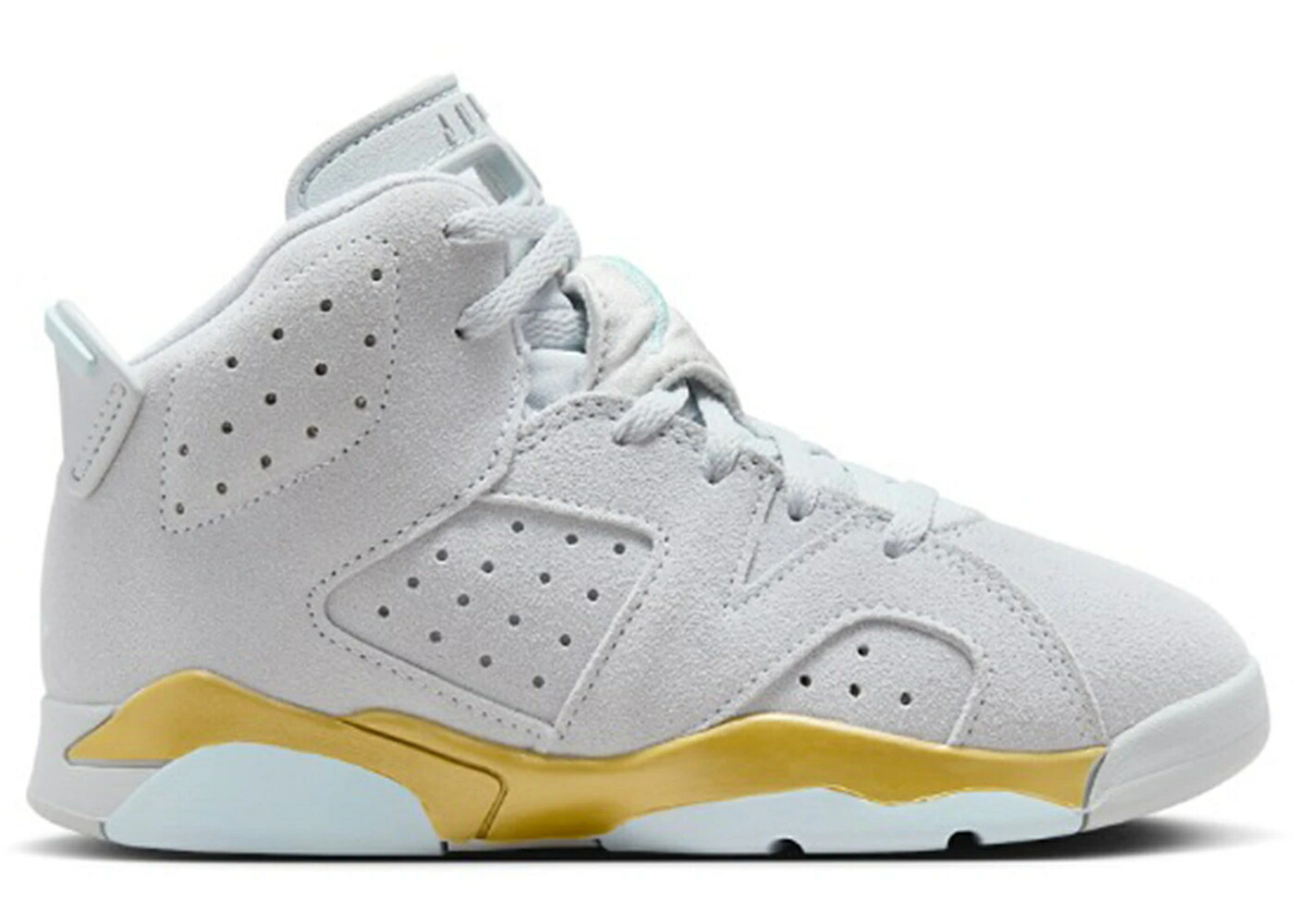 ナイキ ジョーダン パール ピュア プラチナム 青色 ブルー ジュニア キッズ JORDAN 6 RETRO CRAFT PARIS OLYMPICS PEARL (PS) / PURE PLATINUM GLACIER BLUE ベビー マタニティ スニーカー
