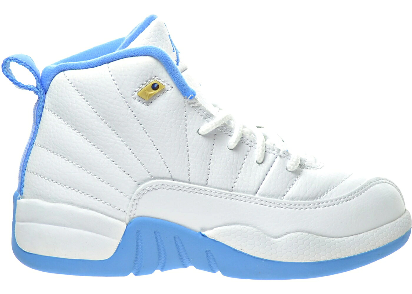 ナイキ ジョーダン 青色 ブルー 白色 ホワイト ゴールド ジュニア キッズ JORDAN 12 RETRO UNIVERSITY BLUE (PS) / WHITE METALLIC GOLD UNIVERSITY ベビー マタニティ スニーカー|スニケス