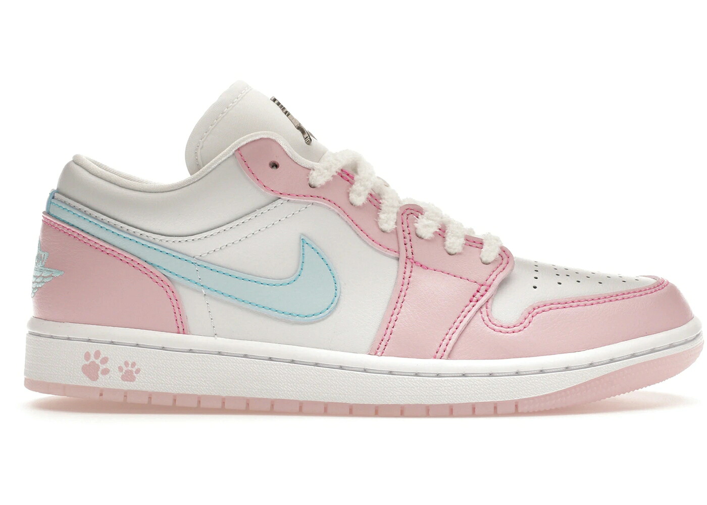 ナイキ ジョーダン サクラ色 白いこと 白いこと WOMEN\u0027S スニーカー レディース JORDAN 1 LOW SE PAW PRINT PINK FOAM (WOMEN\u0027S) / WHITE WHITE PINK FOAM GLACIER レディース靴-スニーカー
