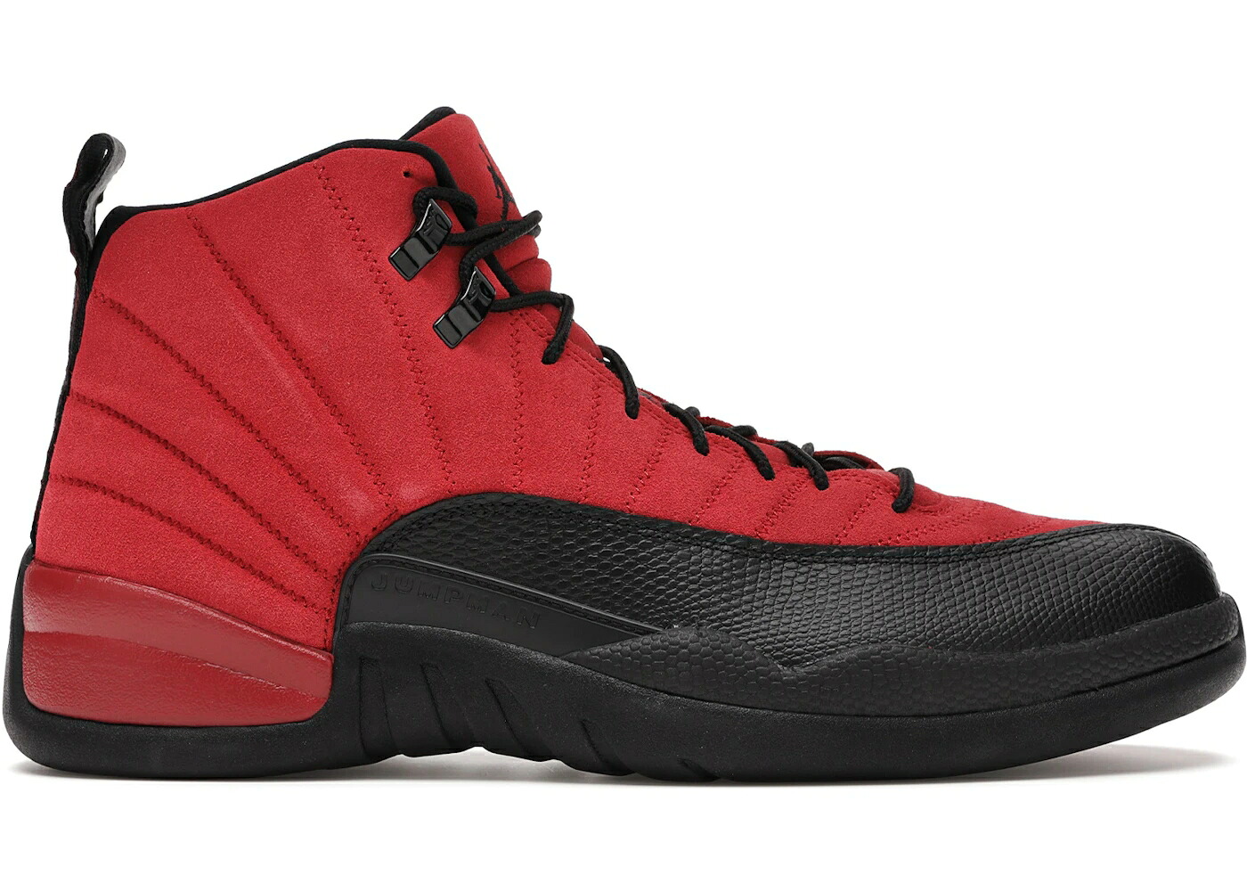 ナイキ ジョーダン 意趣晴らし 競り合い 赤 赤いこと 黒いこと 黒いこと スニーカー メンズ JORDAN 12 RETRO REVERSE FLU GAME / VARSITY RED BLACK