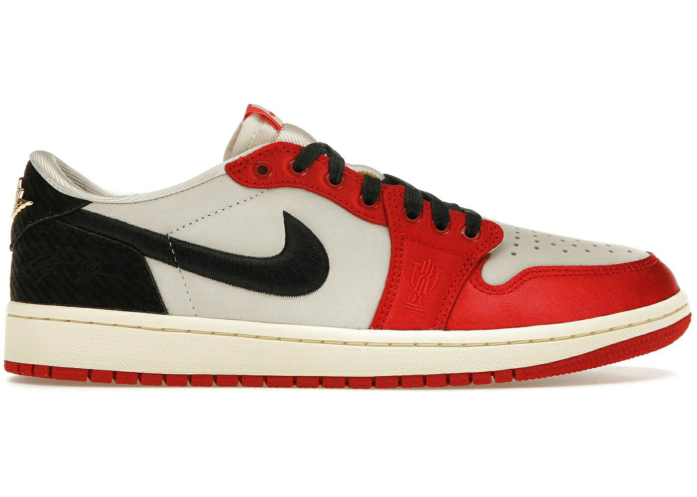 ナイキ ジョーダン 洟垂れ小僧 黒いこと 黒いこと 赤 赤いこと スニーカー メンズ JORDAN 1 RETRO LOW OG TROPHY ROOM ROOKIE CARD AWAY / SAIL BLACK VARSITY RED MUSLIN