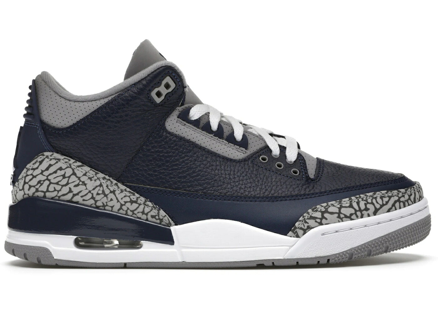 ナイキ ジョーダン ジョージタウン 紺色 ネイビー 灰色 シメント グレー 白色 ホワイト スニーカー メンズ JORDAN 3 RETRO GEORGETOWN (2021) / MIDNIGHT NAVY CEMENT GREY WHITE