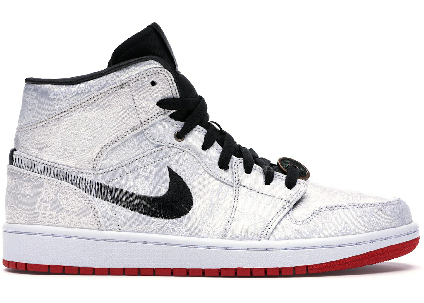 ナイキ ジョーダン ミッド クロット 白いこと 白いこと 黒いこと 黒いこと 赤 赤いこと スニーカー メンズ JORDAN 1 MID SE FEARLESS EDISON CHEN CLOT / WHITE BLACK RED