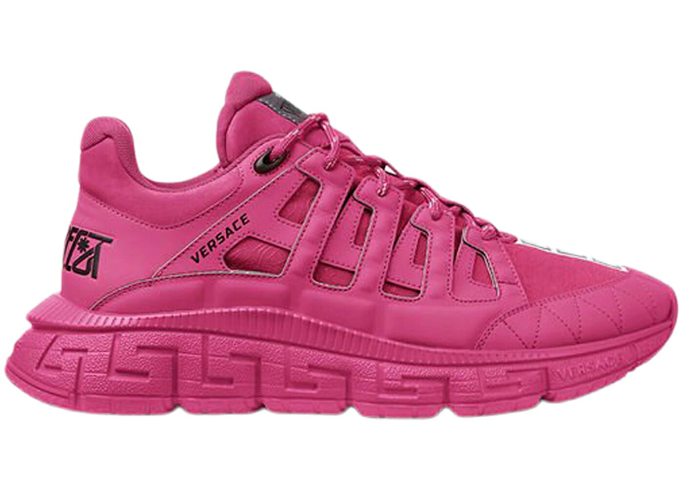 ヴェルサーチェ 黒いこと 黒いこと スニーカー メンズ VERSACE TRIGRECA FUCHSIA BLACK / FUCHSIA BLACK メンズ靴-スニーカー