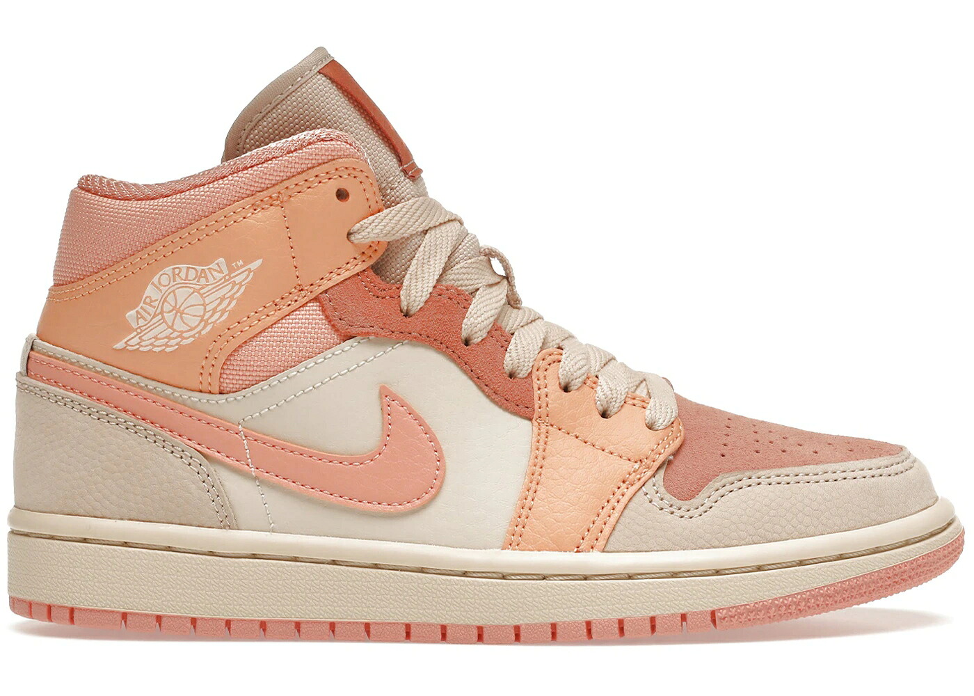 ナイキ ジョーダン ミッド 橙 オレンジ WOMEN'S スニーカー レディース JORDAN 1 MID APRICOT ORANGE (WOMEN'S) / ATOMIC ORANGE APRICOT AGATE｜スニケス