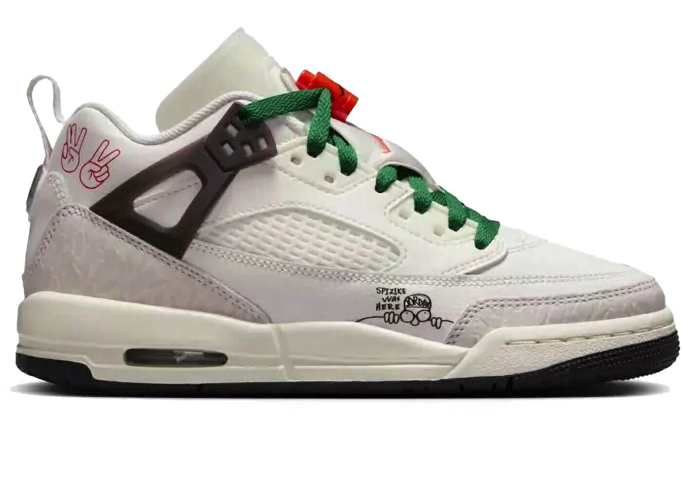 ナイキ ジョーダン 白いこと 白いこと 緑 緑であること 赤 赤いこと 御坊っちゃん キッズ JORDAN SPIZIKE LOW WAS HERE (GS) / WHITE GREEN RED もの言う花 マタニティ スニーカー