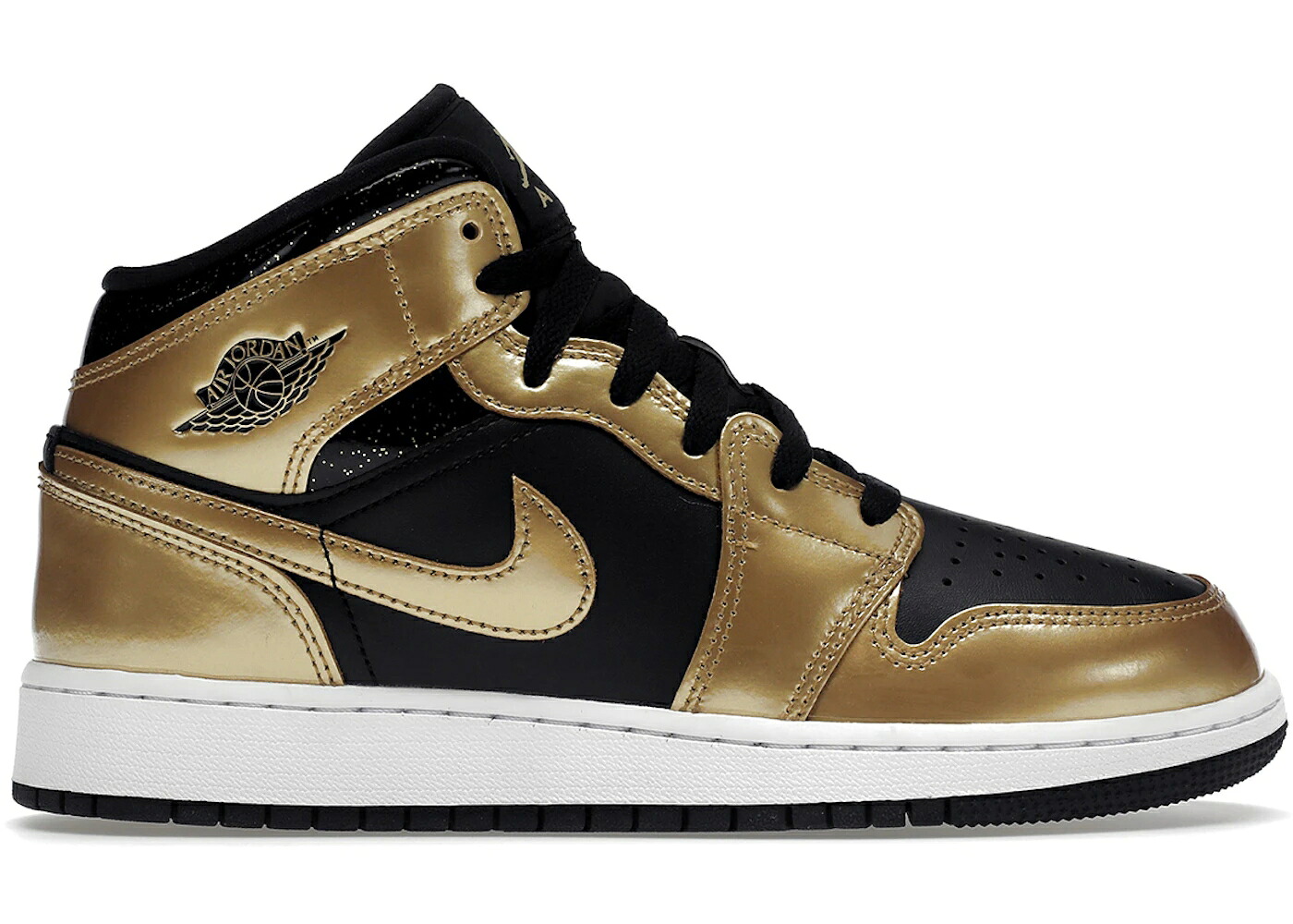 ナイキ ジョーダン ミッド ゴールド 黒いこと 黒いこと 白いこと 白いこと 御坊っちゃん キッズ JORDAN 1 MID SE METALLIC GOLD BLACK (GS) / BLACK METALLIC GOLD WHITE もの言う花 マタニティ スニーカー