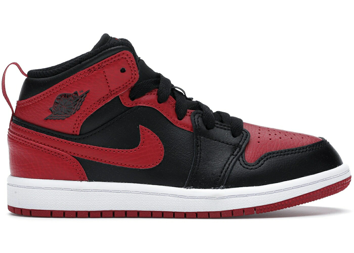 ナイキ ジョーダン ミッド 黒色 ブラック 赤 レッド 白色 ホワイト ジュニア キッズ JORDAN 1 MID BANNED (2020) (PS) / BLACK UNIVERSITY RED BLACK WHITE ベビー マタニティ スニーカー