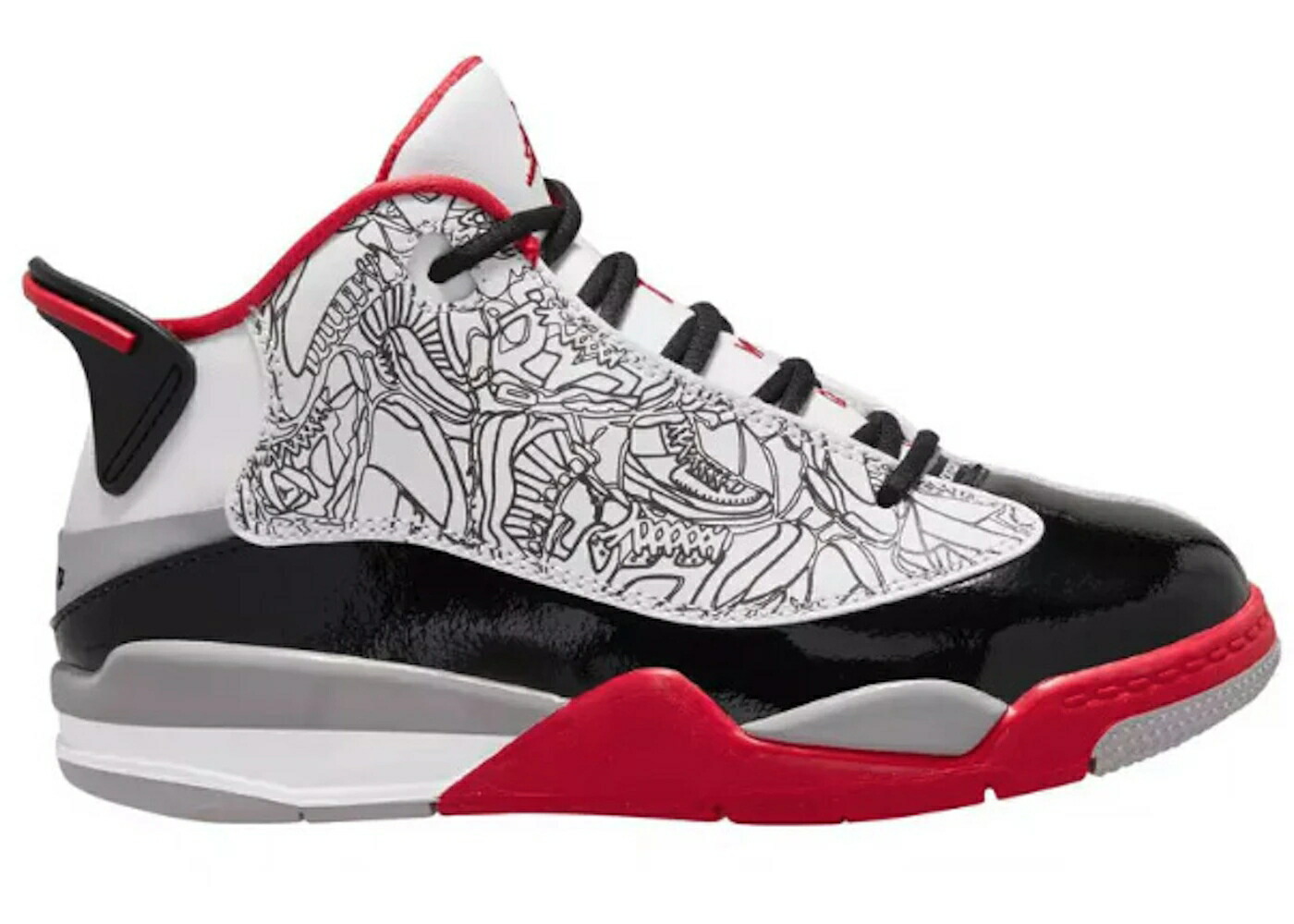 ナイキ ジョーダン ゼロ 白色 ホワイト 赤 レッド 黒色 ブラック 灰色 グレー ダブゼロ ジュニア キッズ JORDAN DUB ZERO WHITE VARSITY RED (2022) (PS) / WHITE BLACK NEUTRAL GREY TRUE ベビー マタニティ ス