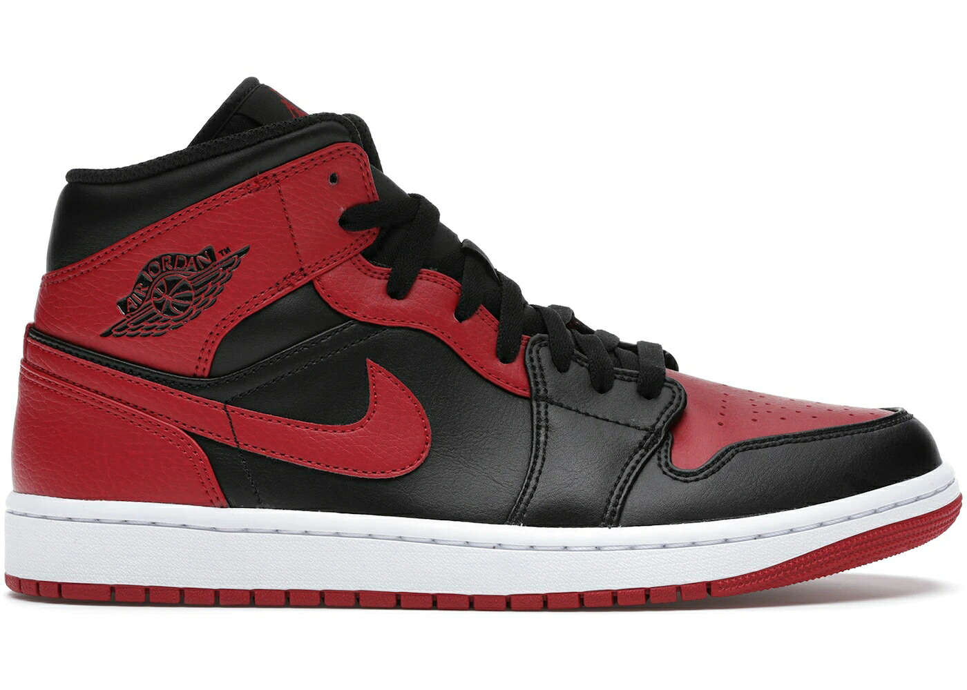 ナイキ ジョーダン ミッド 黒いこと 黒いこと 赤 赤いこと 白いこと 白いこと スニーカー メンズ JORDAN 1 MID BANNED (2020) / BLACK UNIVERSITY RED BLACK WHITE