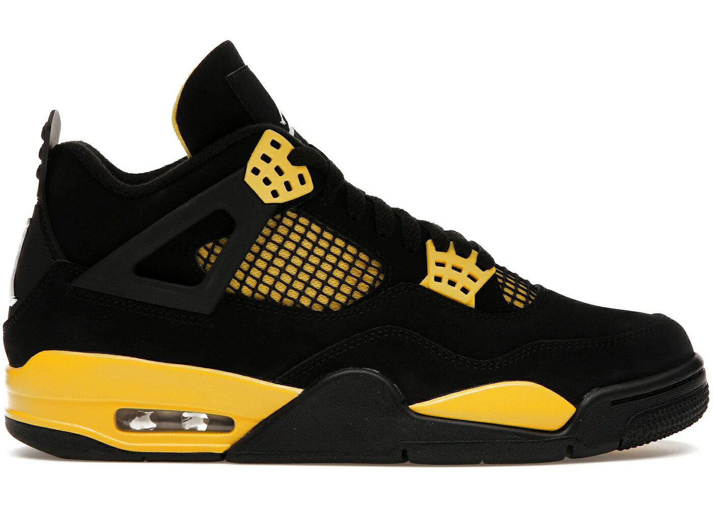 ナイキ ジョーダン サンダー 黒いこと 黒いこと 黄味がかった 黄色 スニーカー メンズ JORDAN 4 RETRO THUNDER (2023) / BLACK TOUR YELLOW